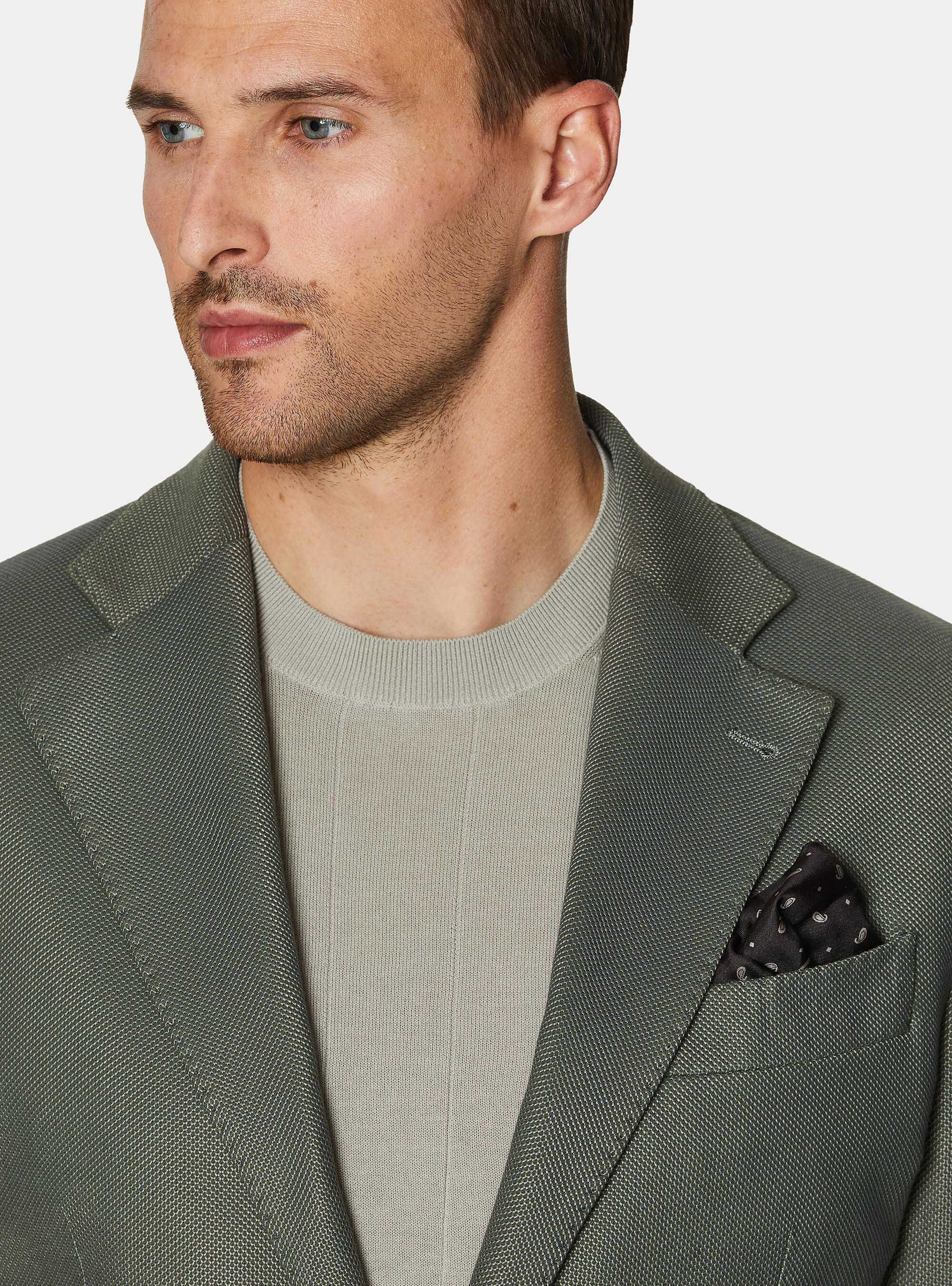 Giacca jersey in misto cotone, MILITARE 0609C