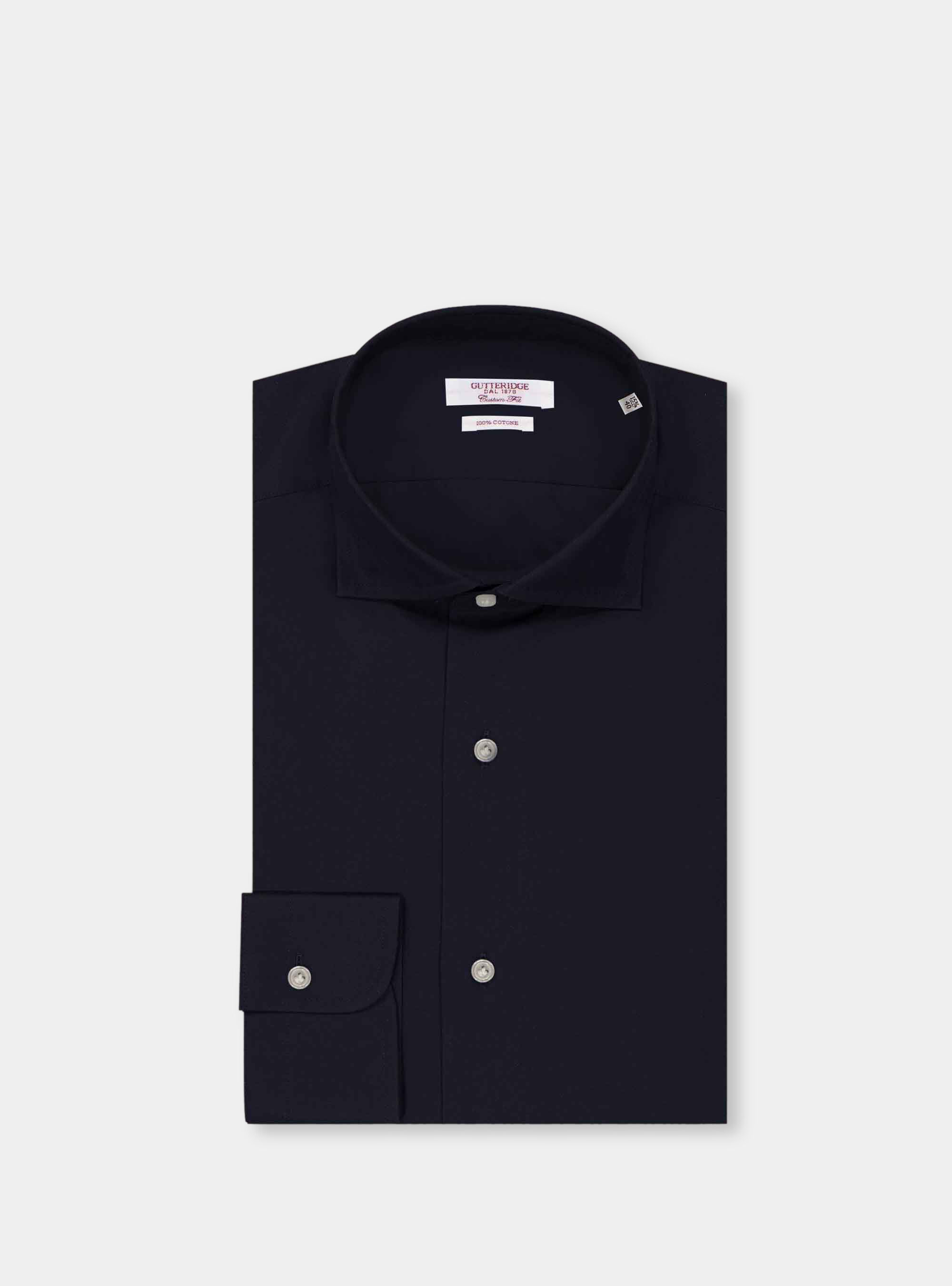 Camicia comfort fit classica in mussola di cotone, BLU NAVY