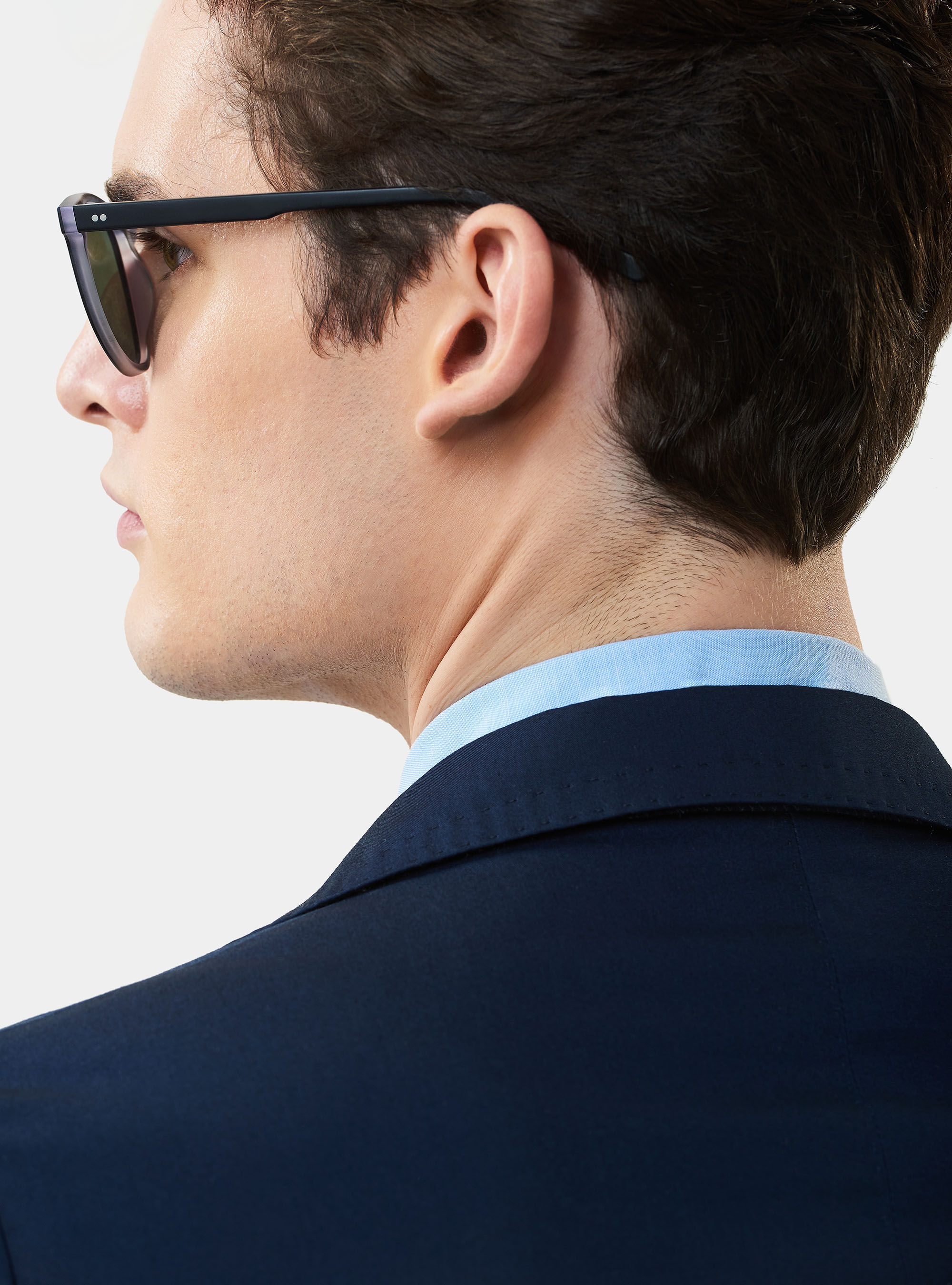 Cotton suit blazer, NAVY BLUE