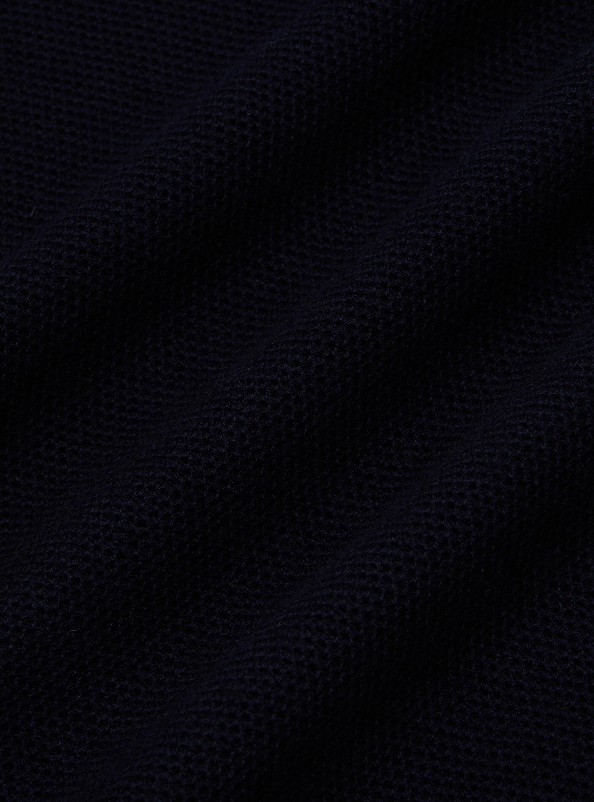 Cotton cashmere honeycomb turtleneck, NAVY BLUE