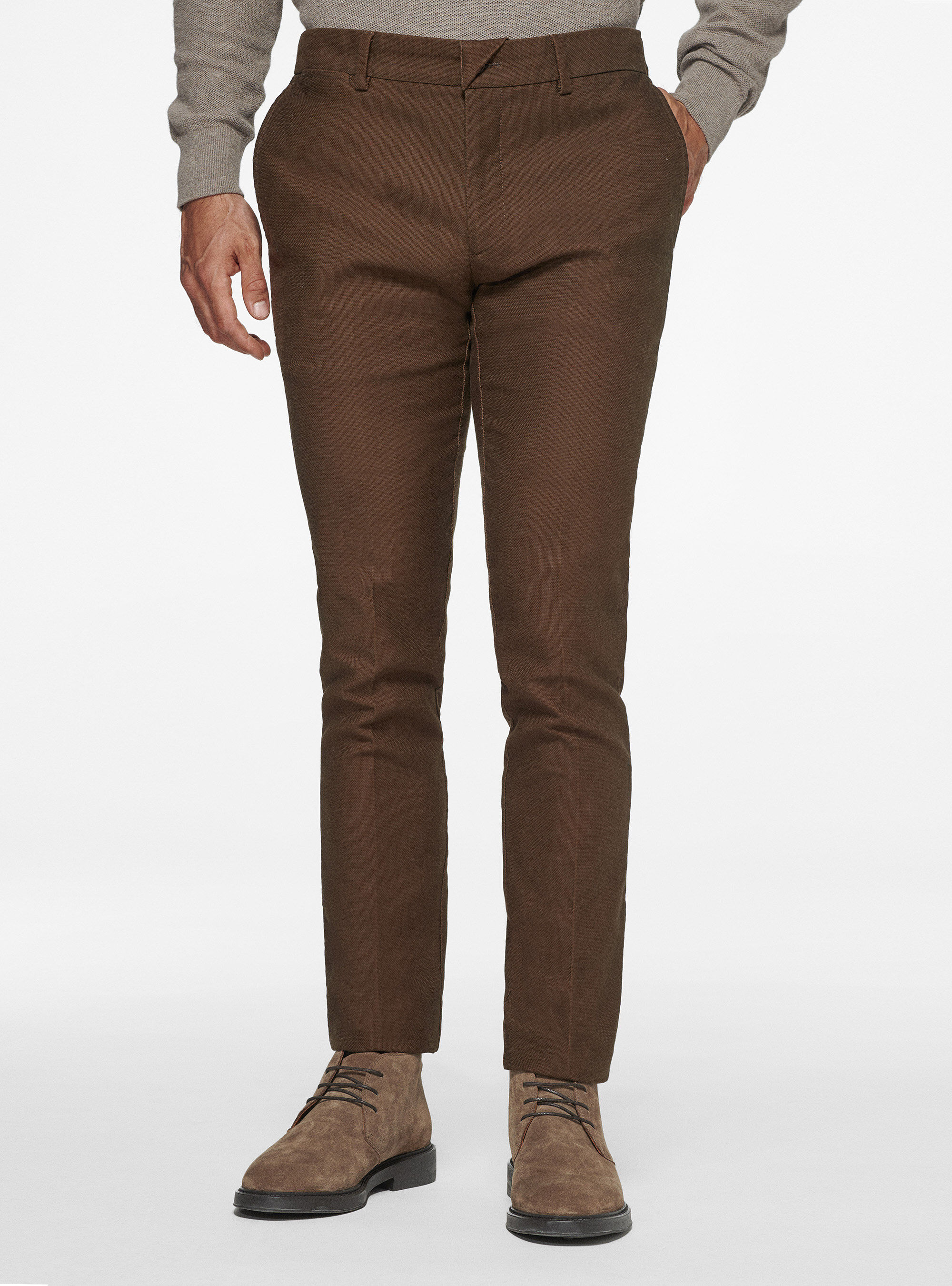 Pantalon chino marron cheap