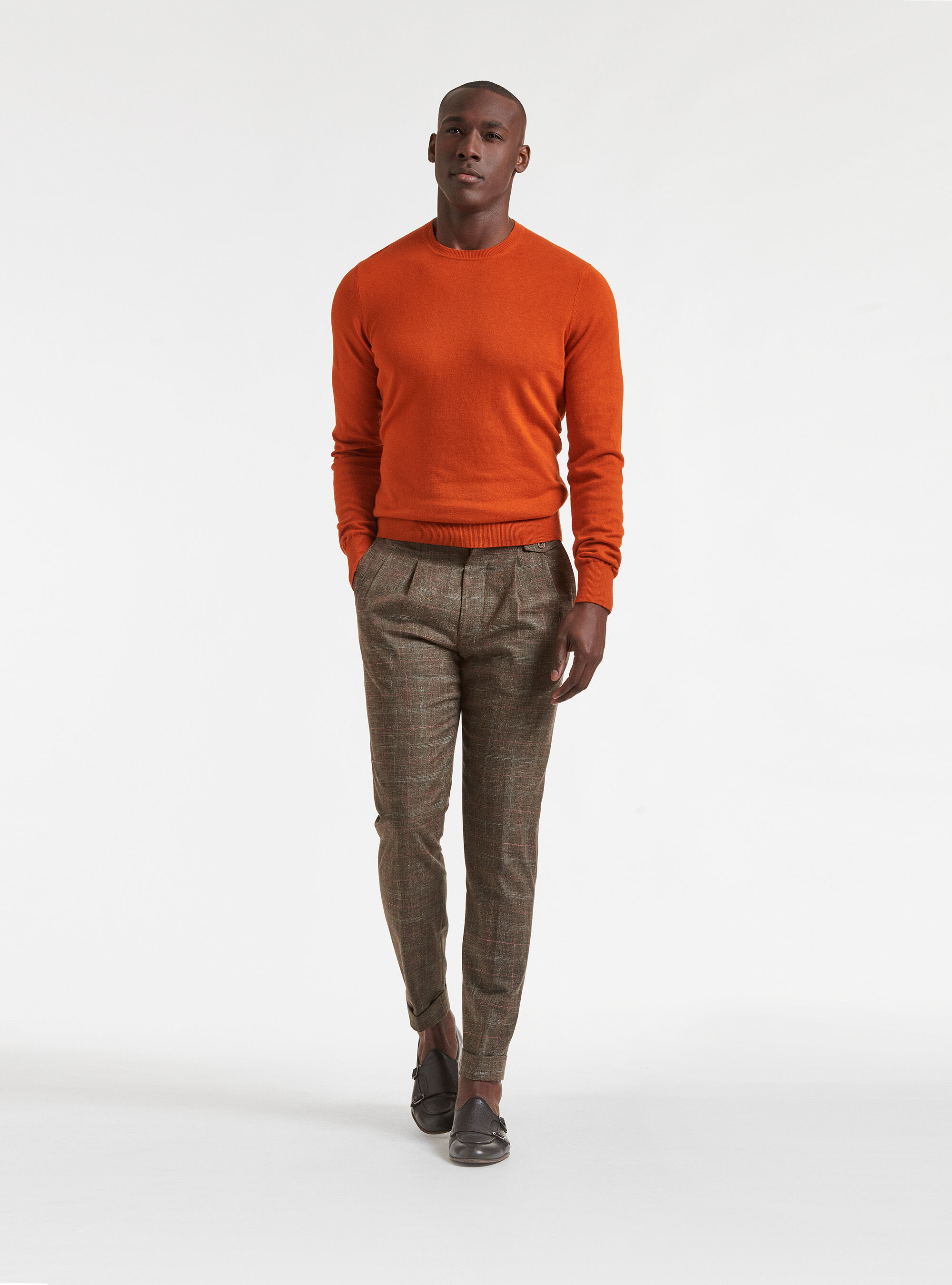 Jersey de cuello redondo de algod&oacute;n, seda y cachemira, 0713C ZUCCA