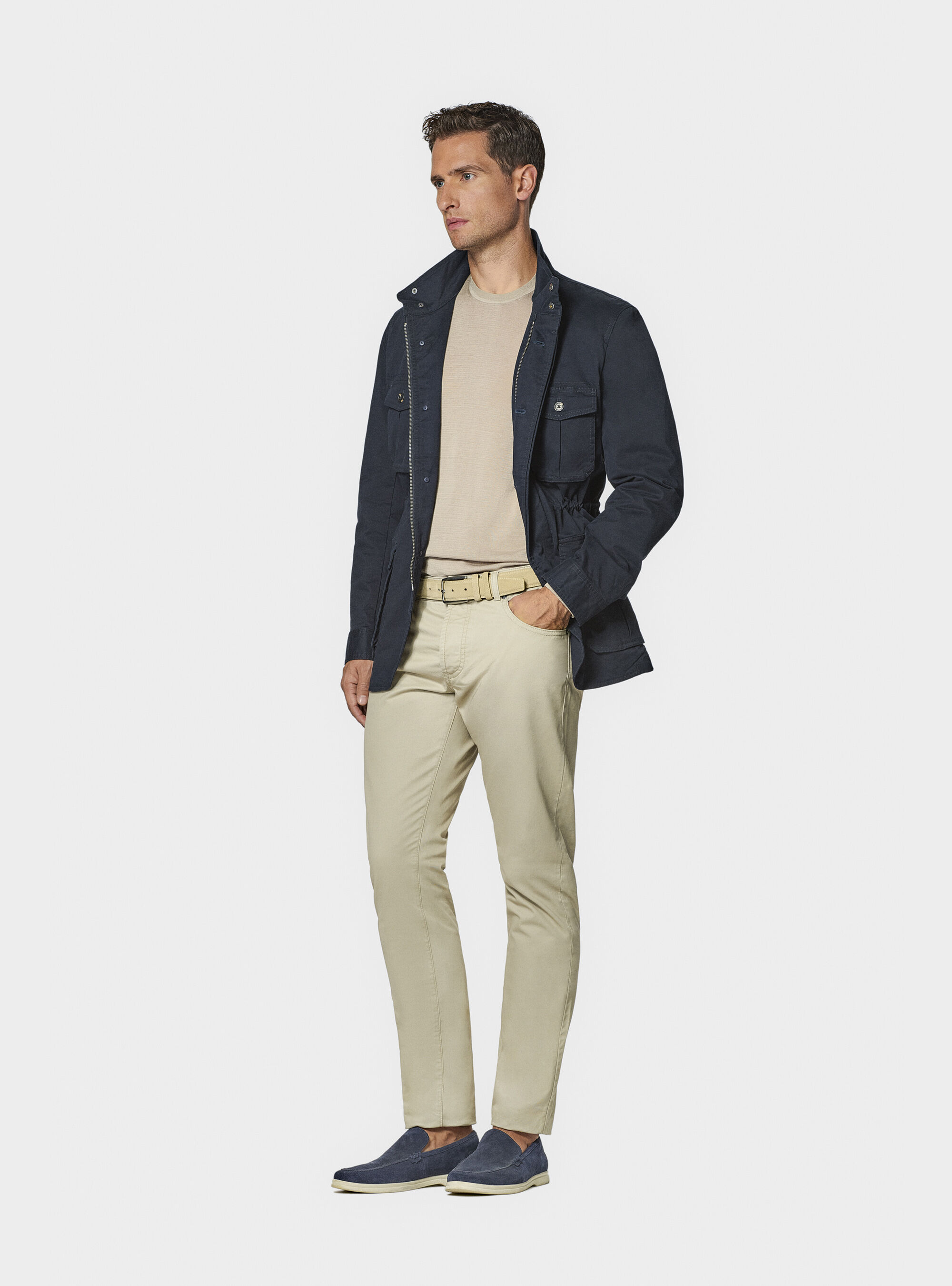 Field jacket in twill stretch, NAVY BLUE