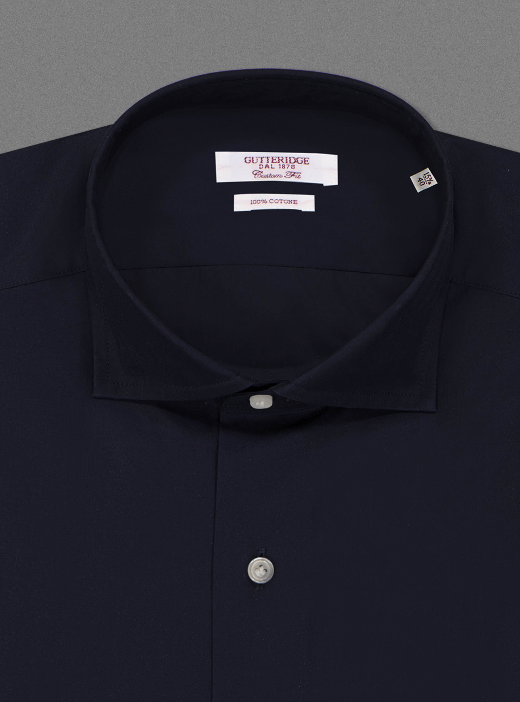 Camicia in popeline di cotone, BLU NAVY