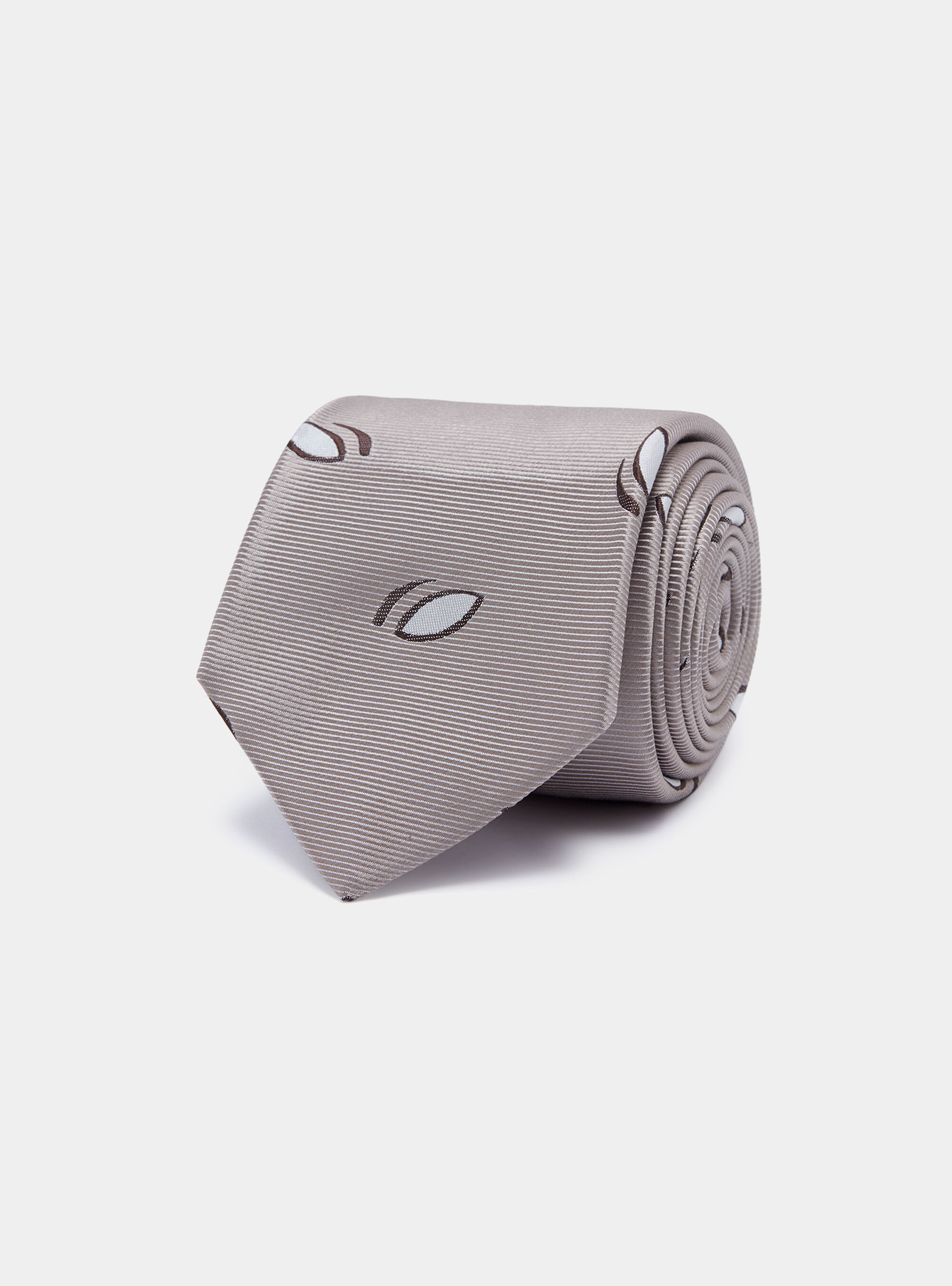 Cravatta in twill di seta a fantasia, FANGO
