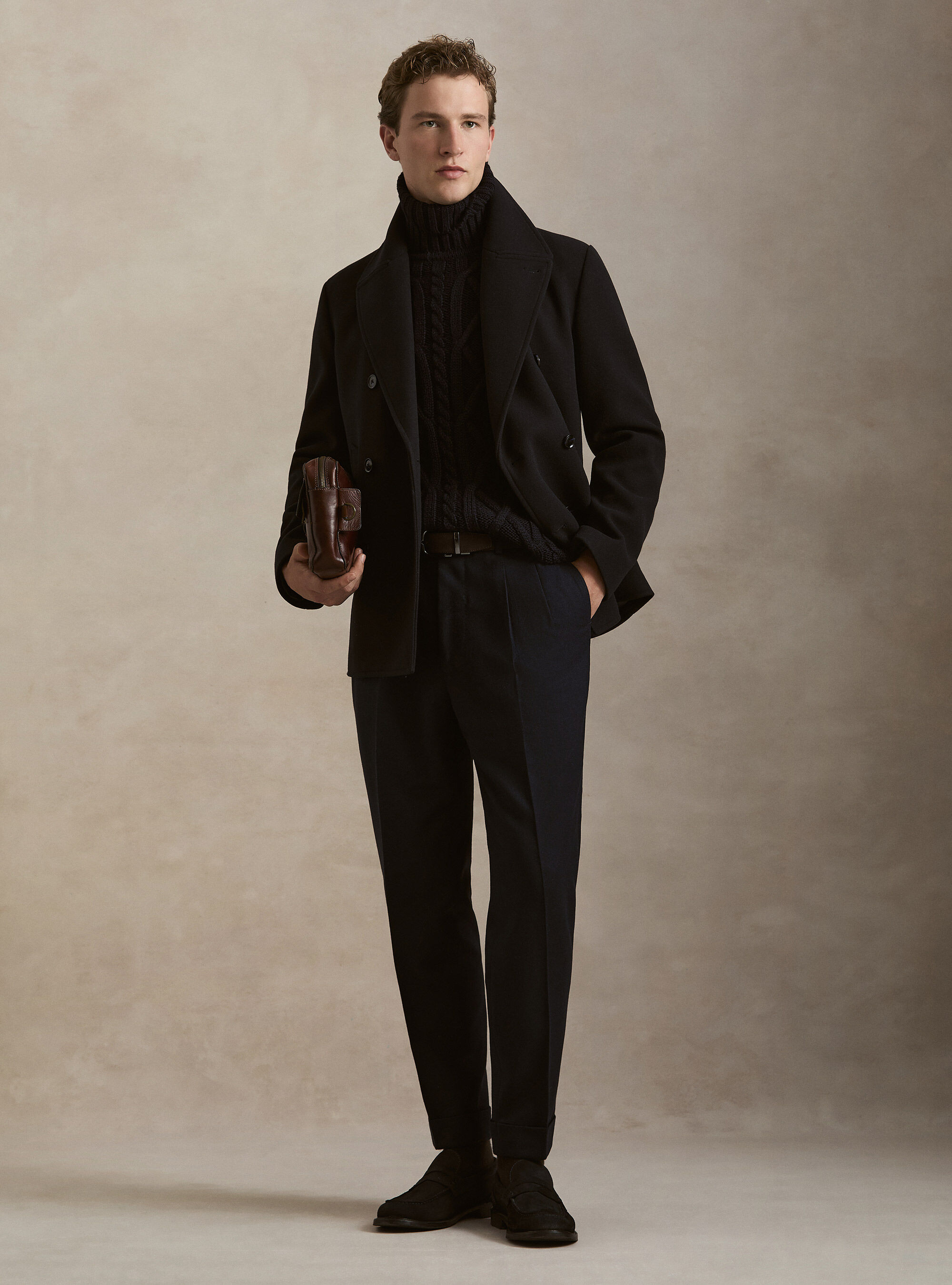Peacoat doppiopetto tinta unita
