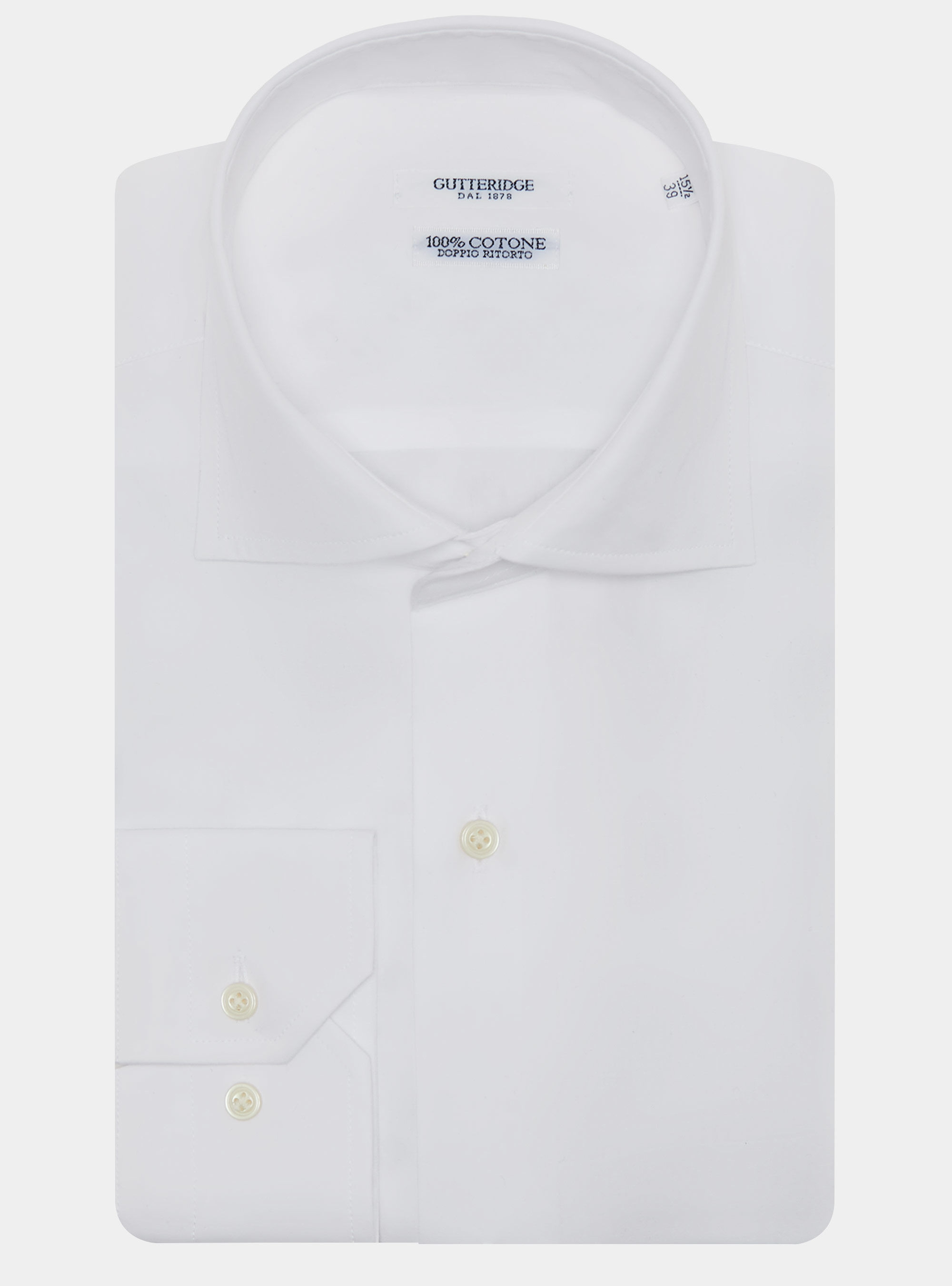 Camicia in fil a fil di cotone, BIANCO