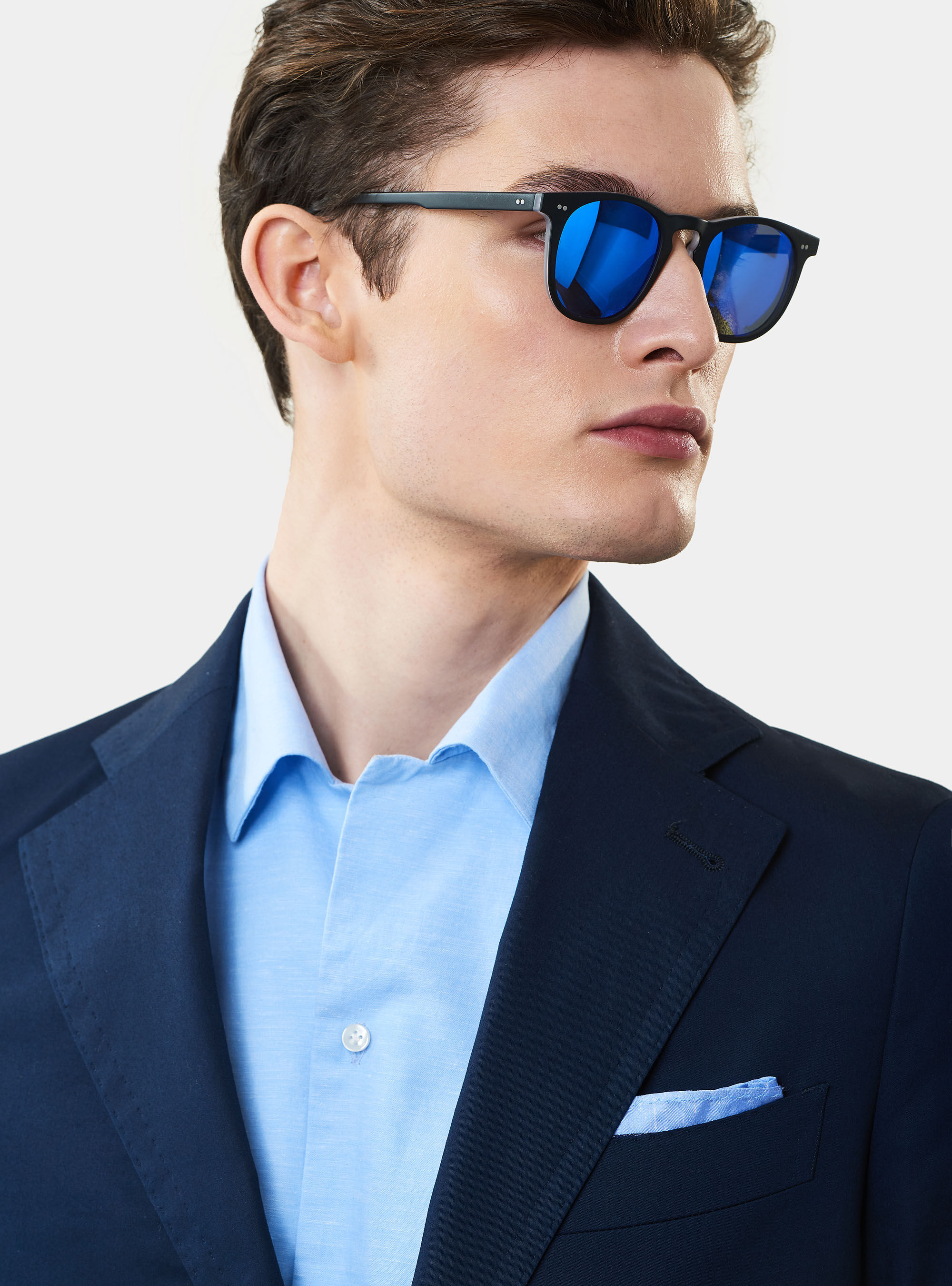 Cotton suit blazer, NAVY BLUE