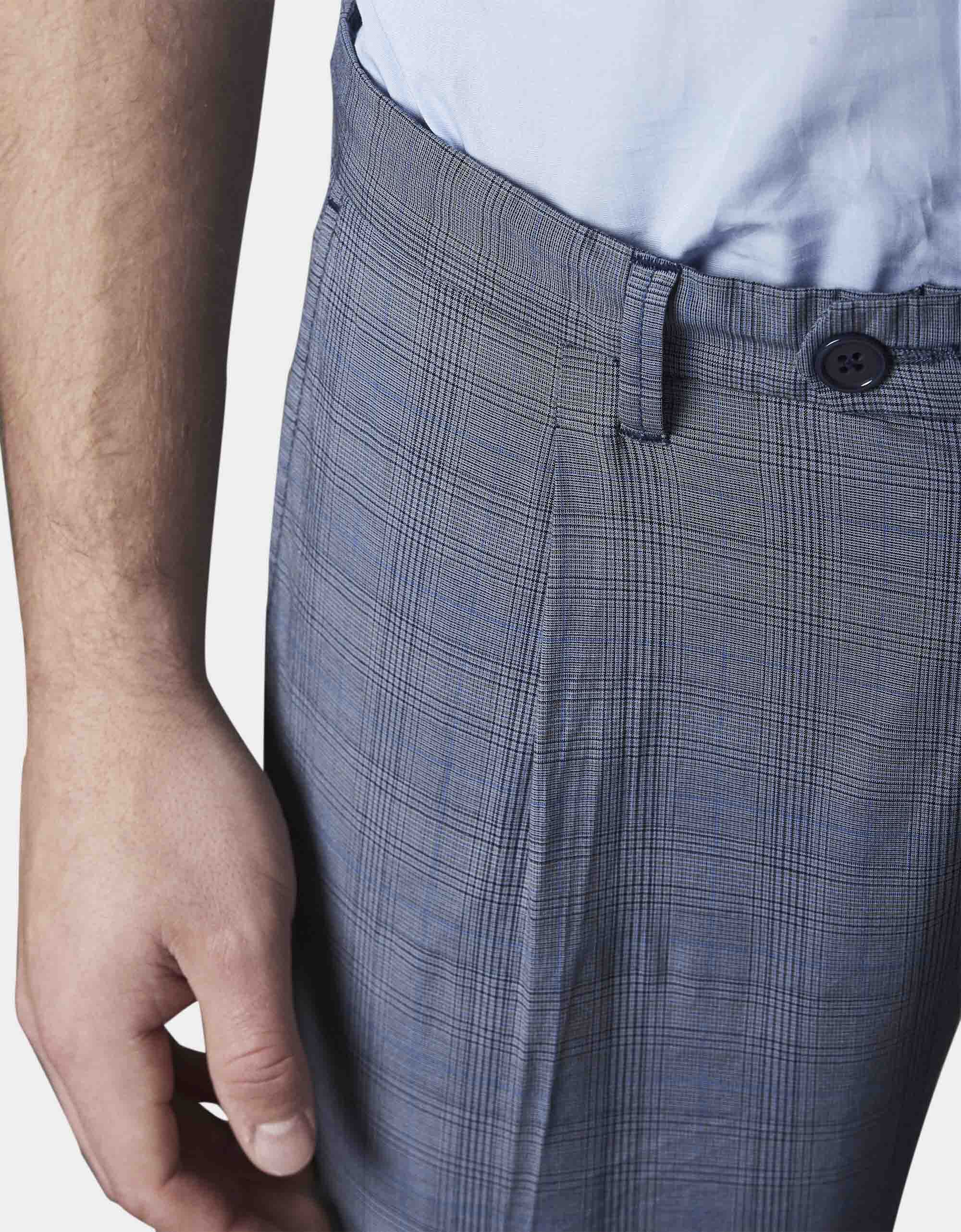 Pantaloni principe di galles in cotone