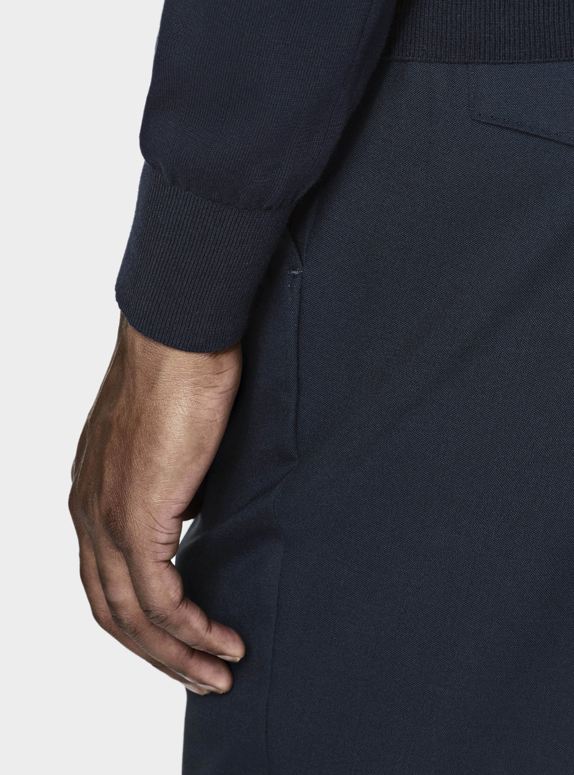 Polo de punto de manga larga, AZUL MARINO