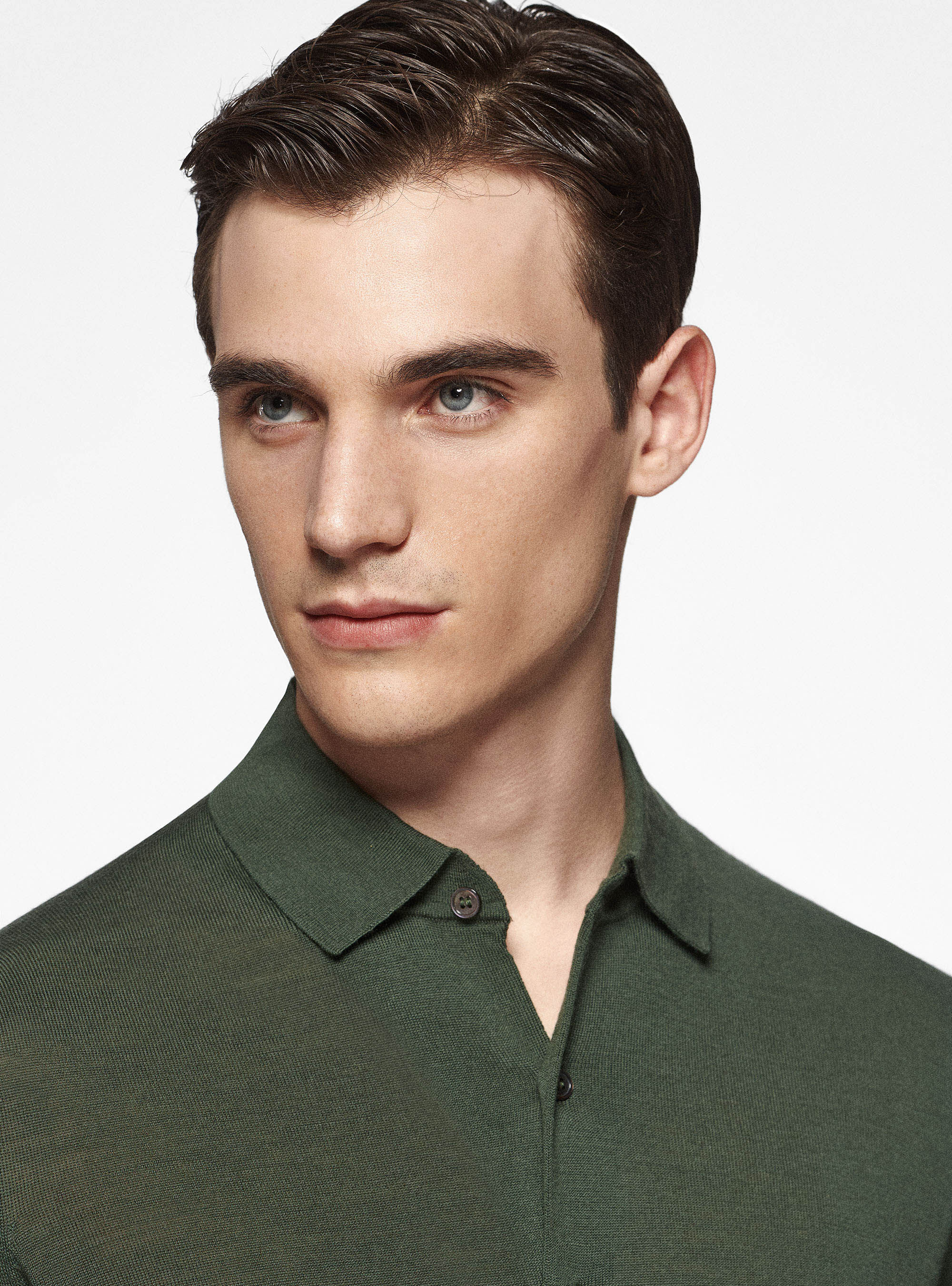 Camicia in maglia in pura lana merino extrafine, MILITARE 0609C