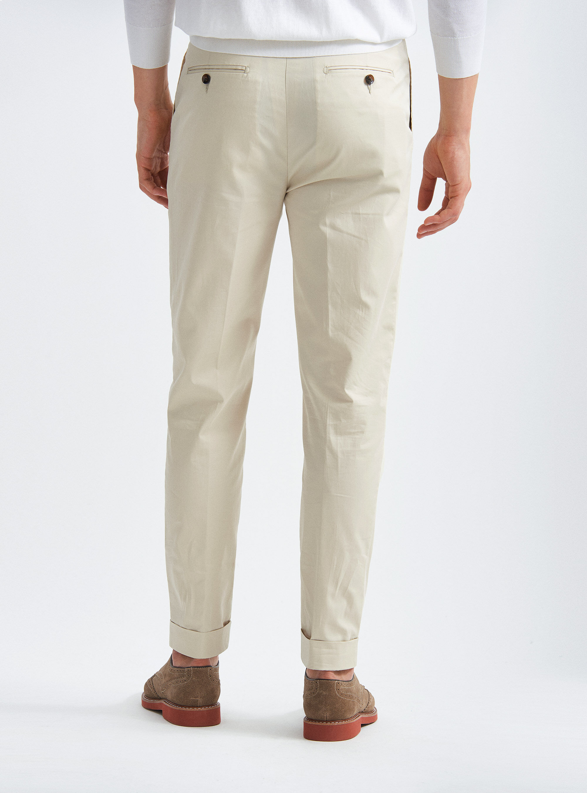 Double pleated trousers in lightweight twill