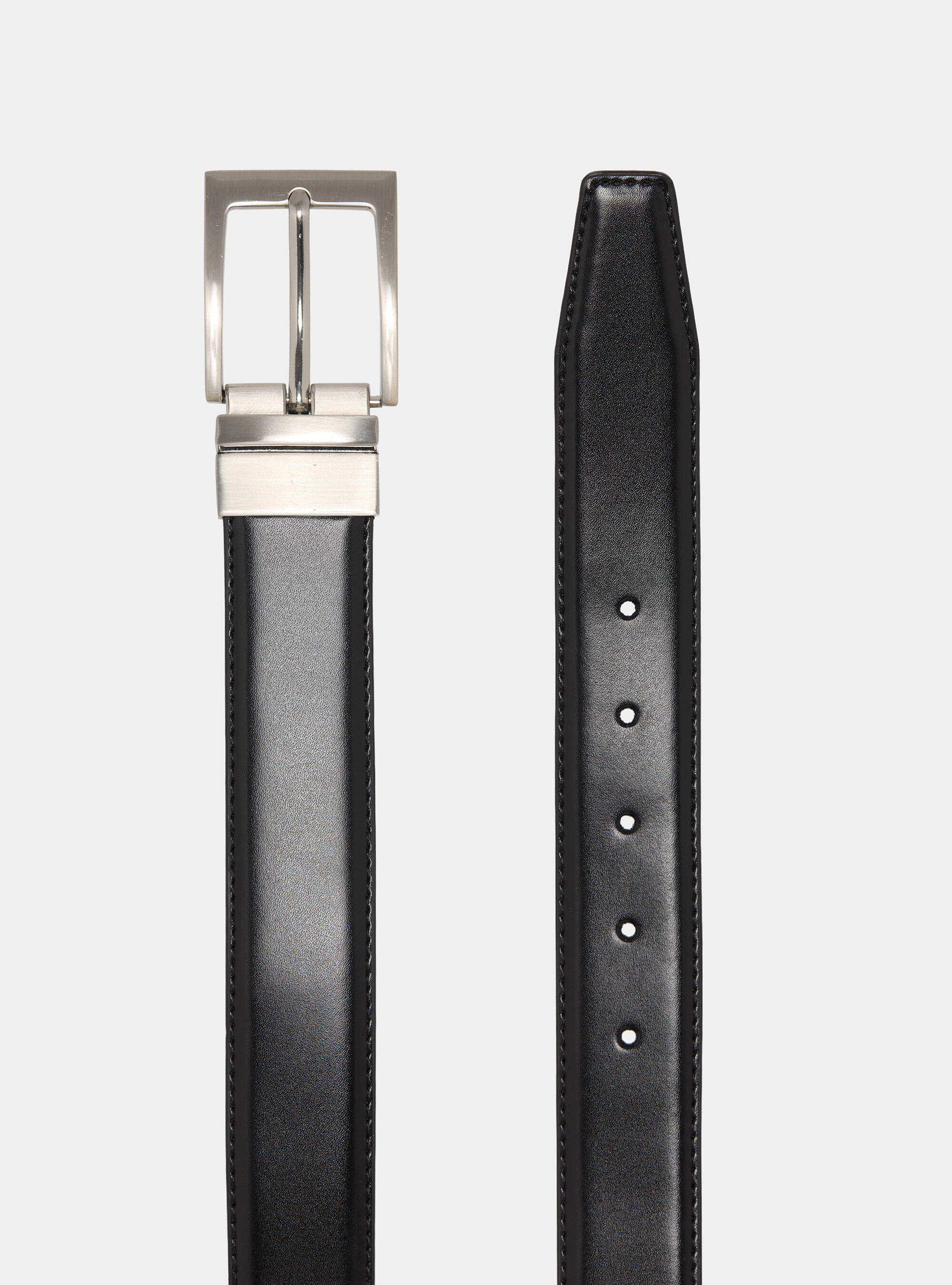 Cintura classica in pelle reversibile, NERO