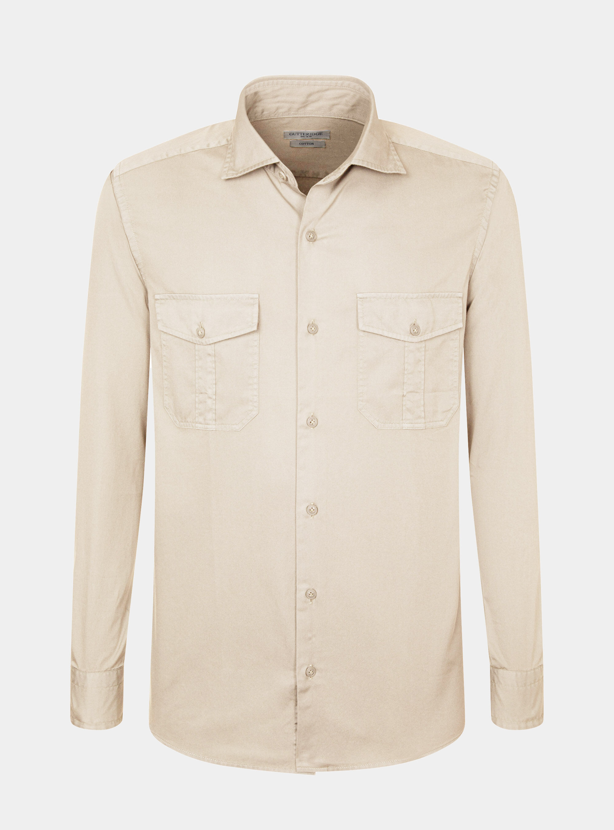 Camicia in cotone tinto in capo con tasche