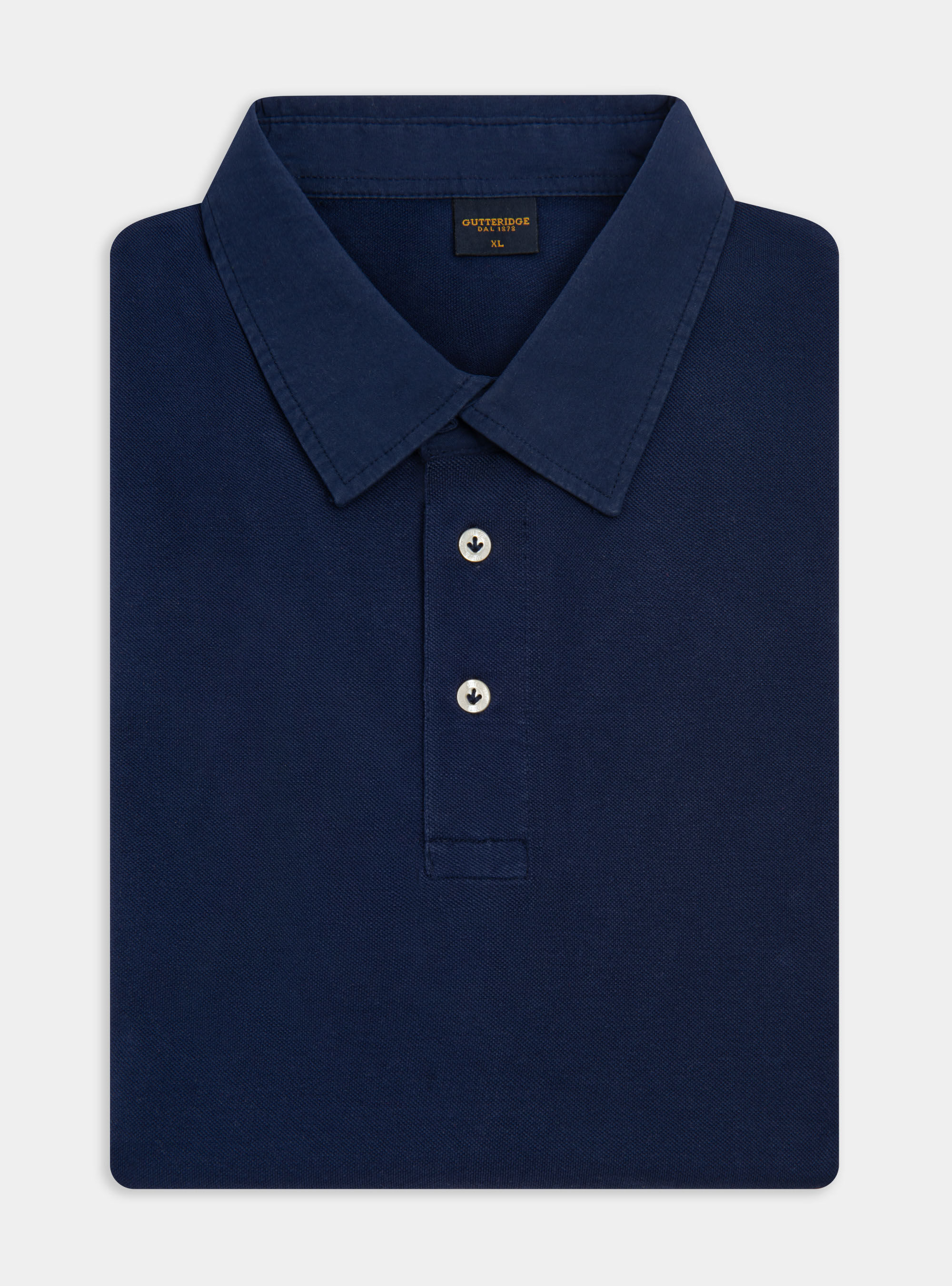 Polo in piquet con collo camicia
