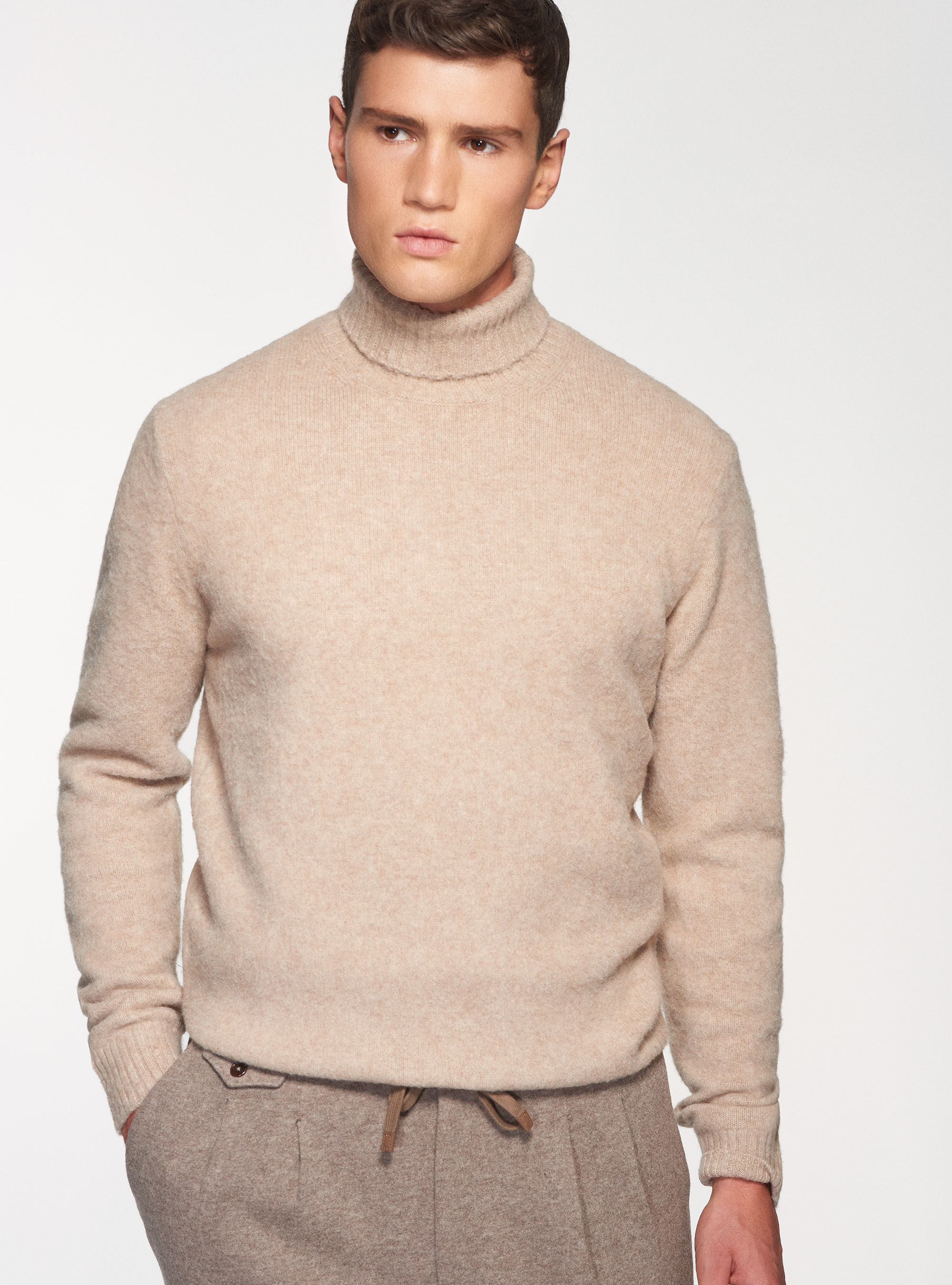 Wool blend turtleneck sweater cheap