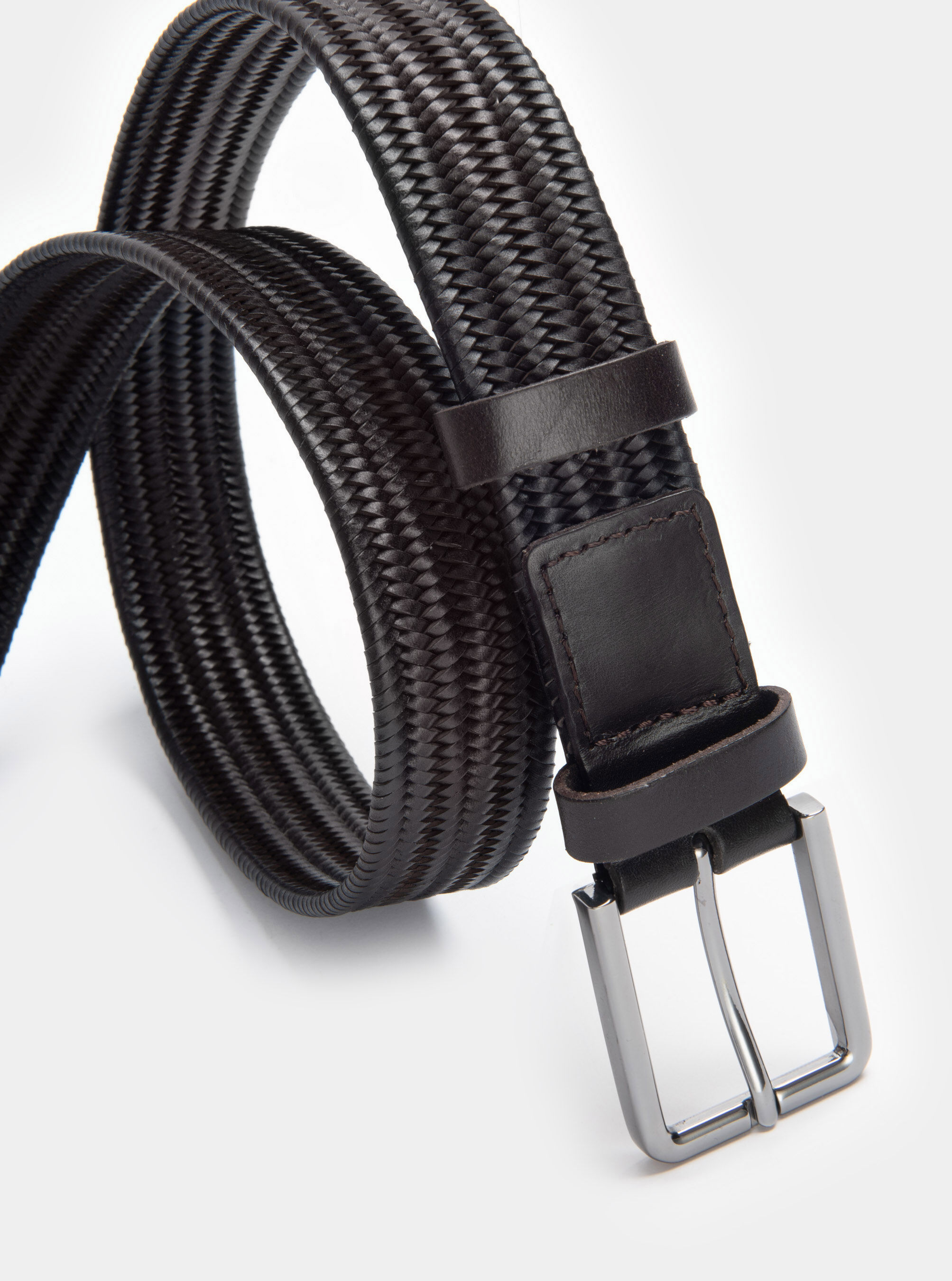 Cintura double face in pelle nera Gutteridge Uomo Accessori Cinture e bretelle Cinture 