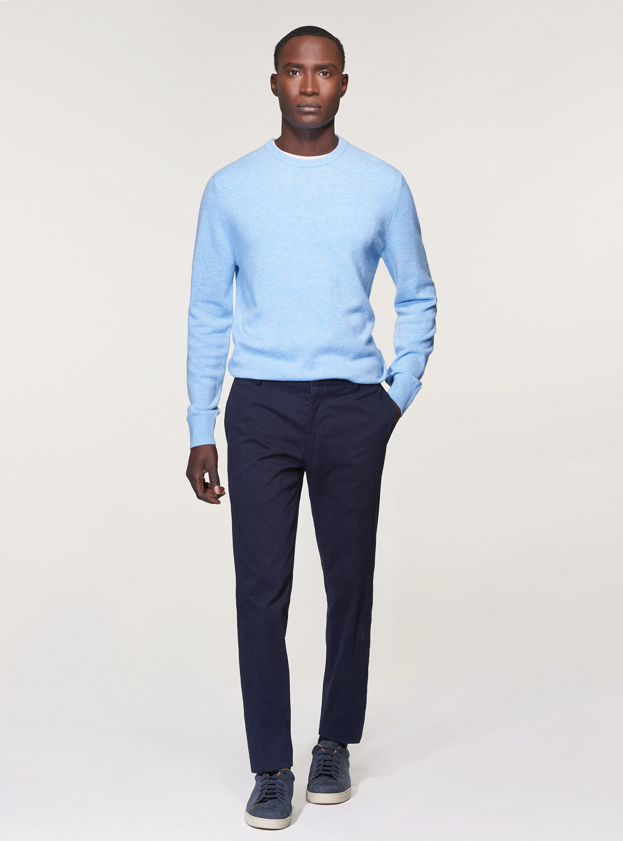 Light blue top sweater for men