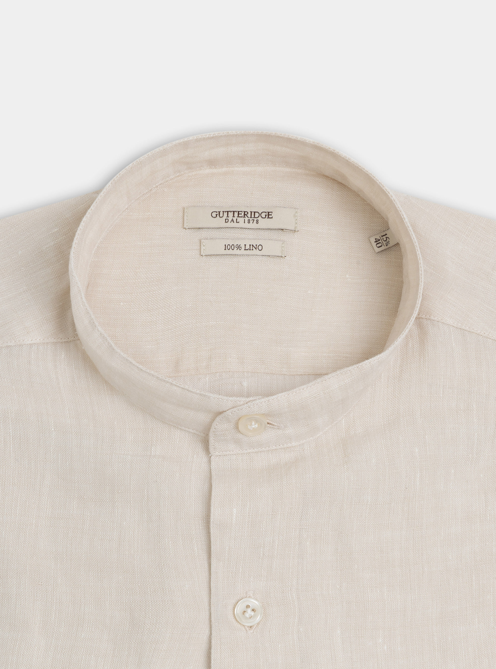Pure Linen Korean Shirt, ECRU