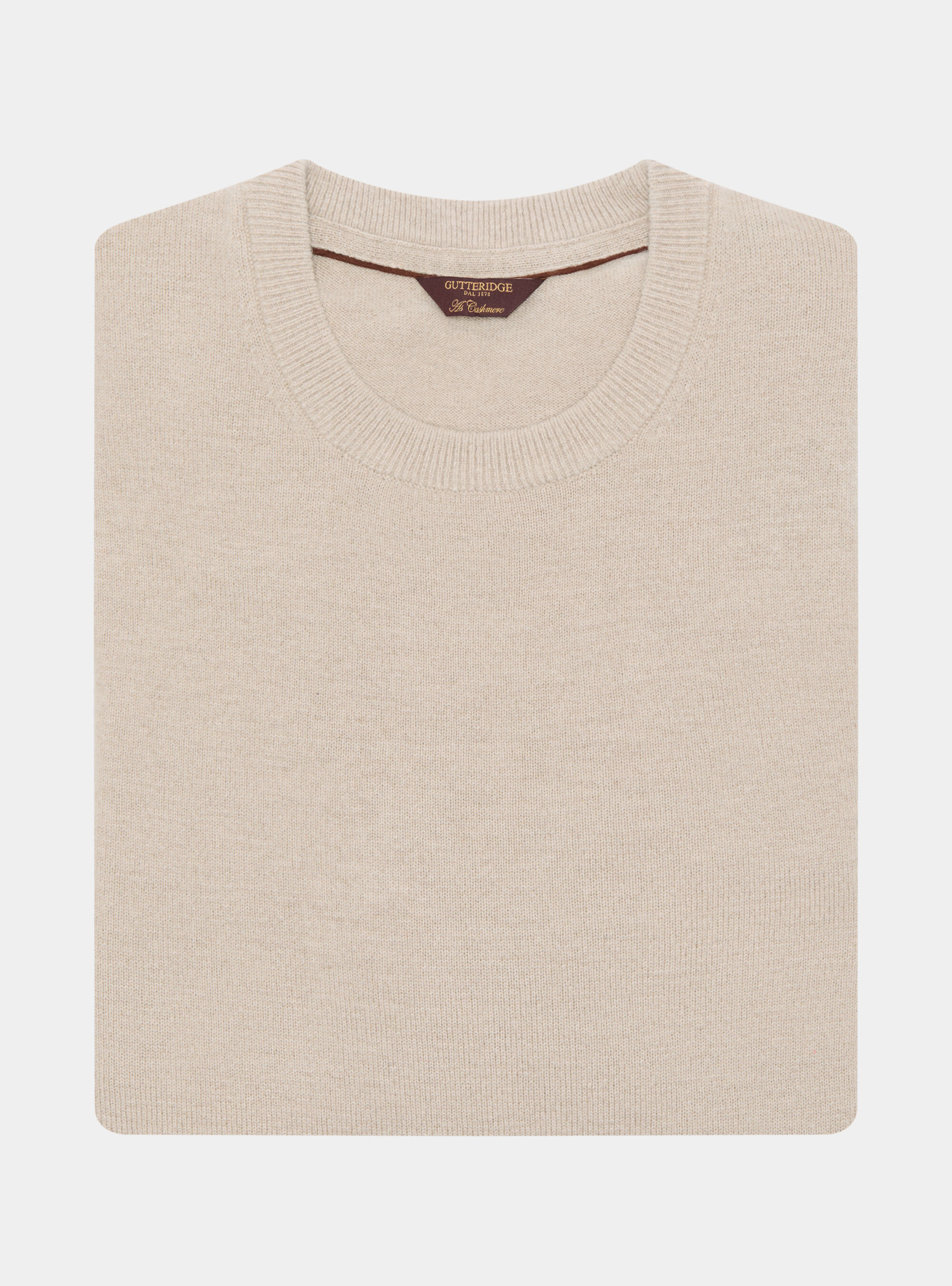 Girocollo in maglia in lambswool cashmere, ECRU