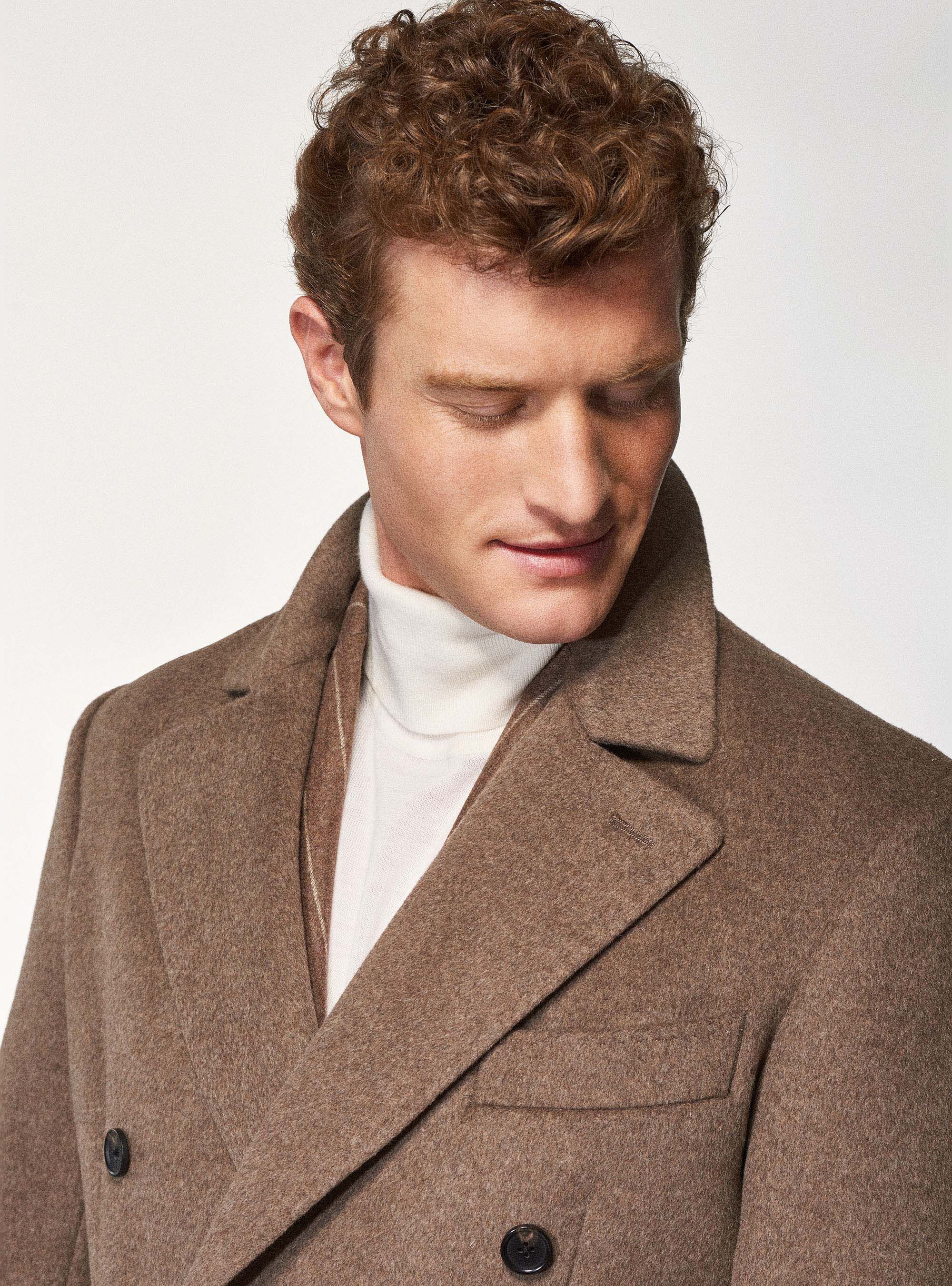 Cashmere wool double breasted coat