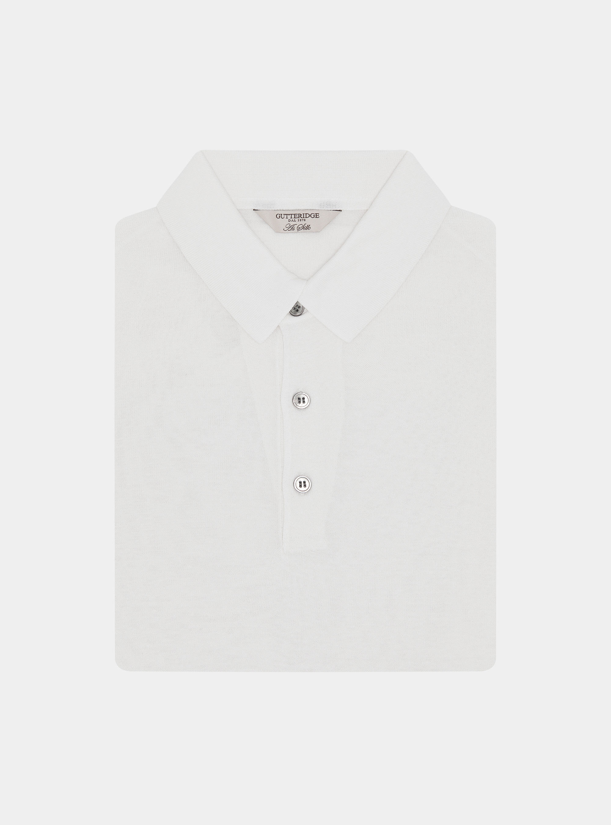 Cotton and silk polo shirt, WHITE