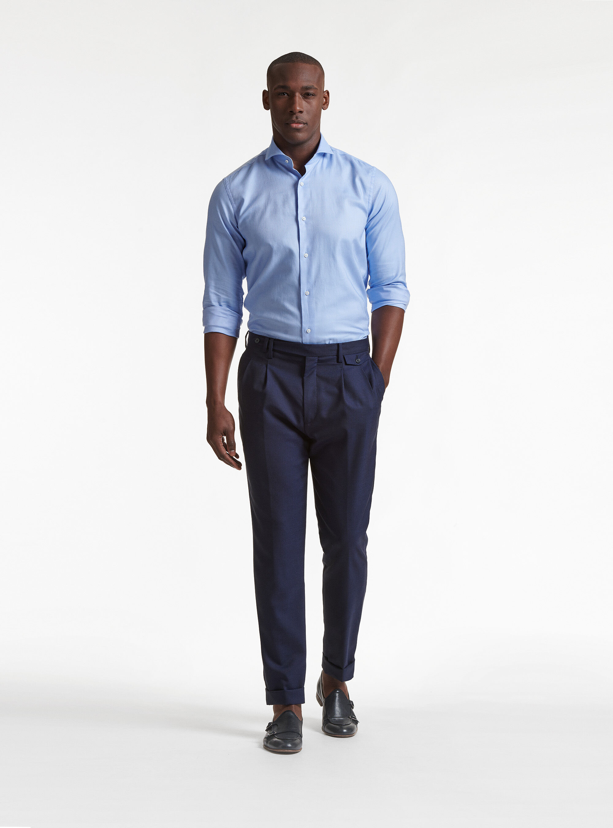 Camicia collo francese in cotone oxford