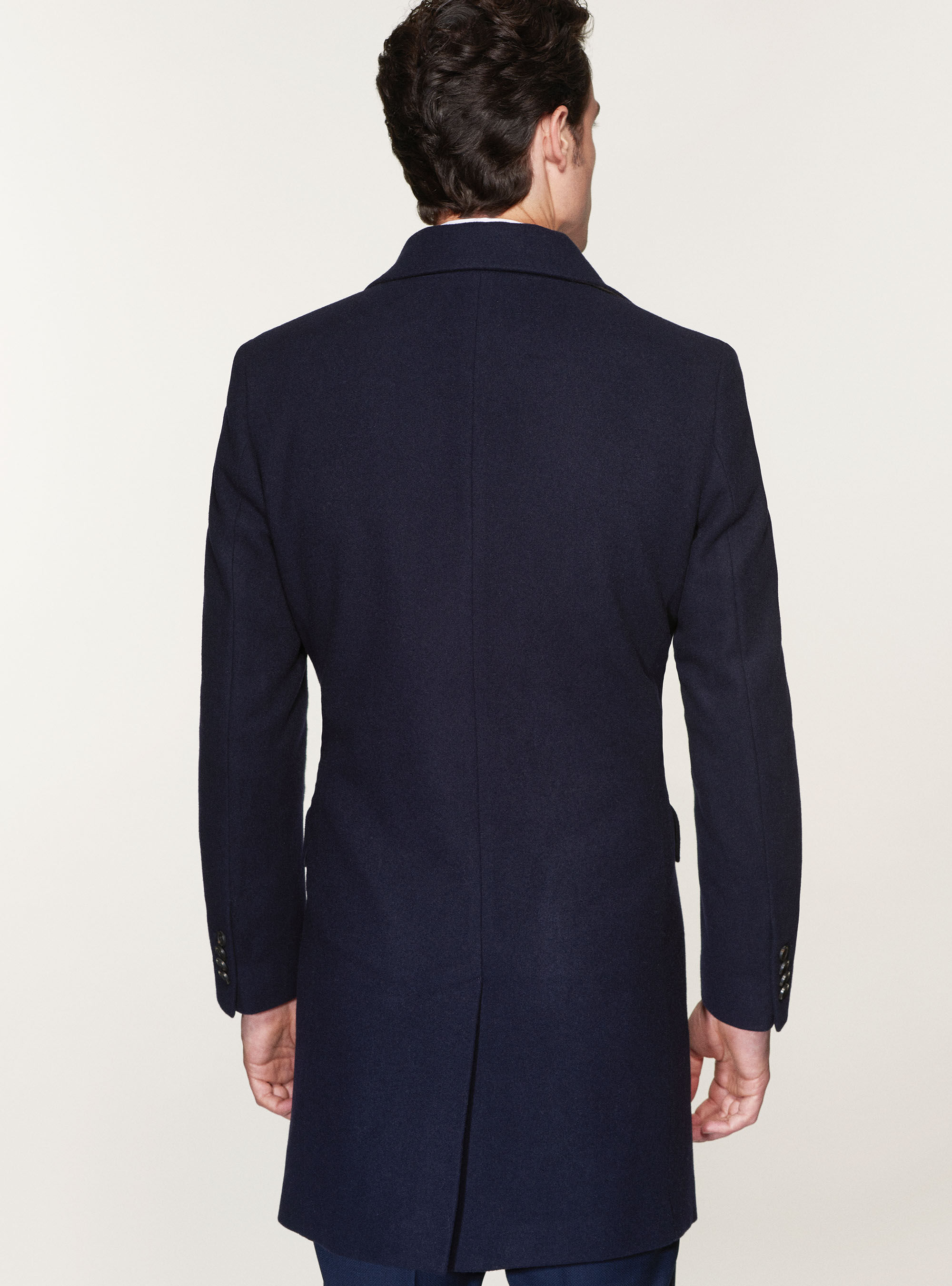 Single breasted wool blend coat