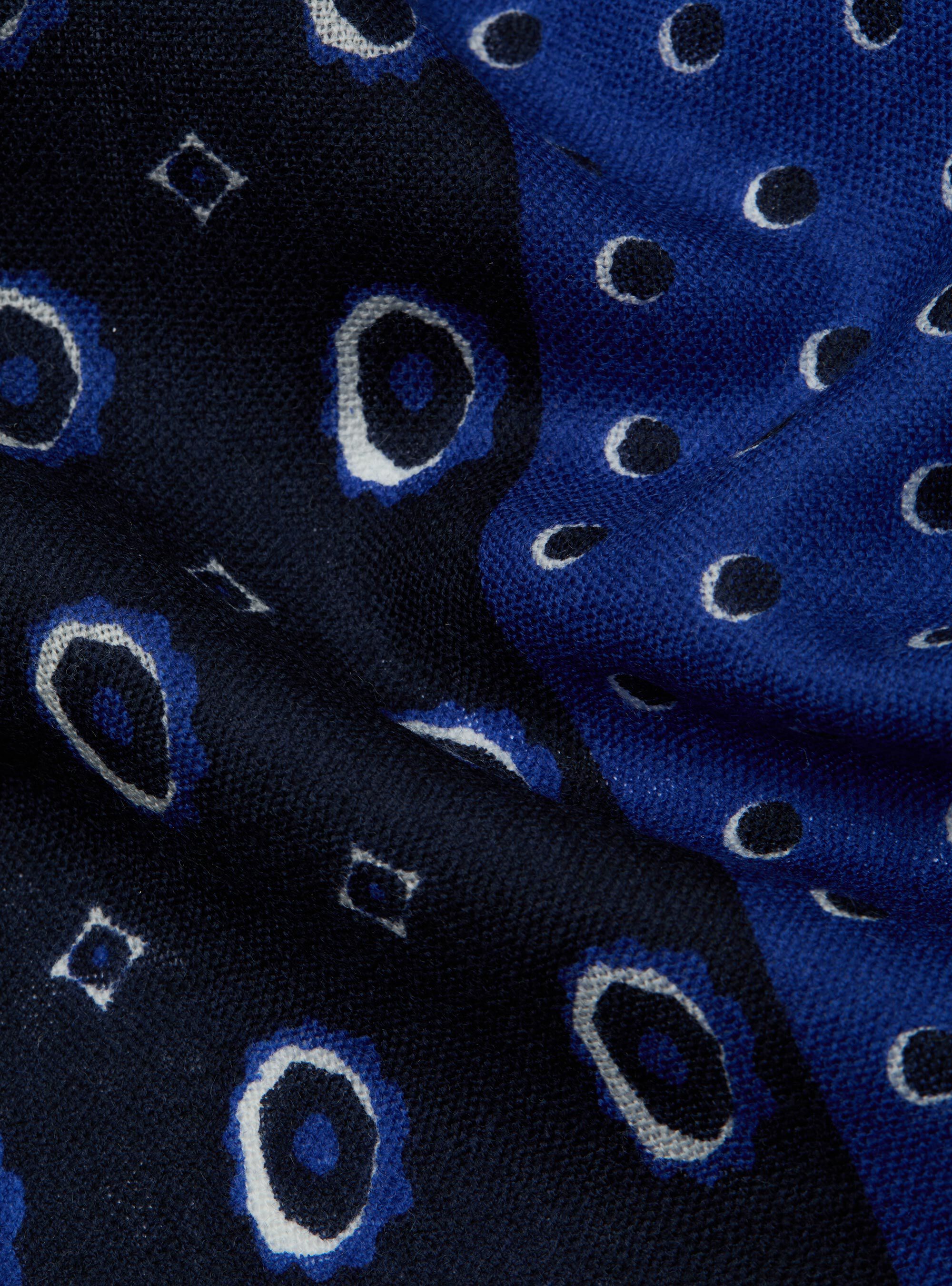 Sciarpa in lana fantasia, AZUL MARINO