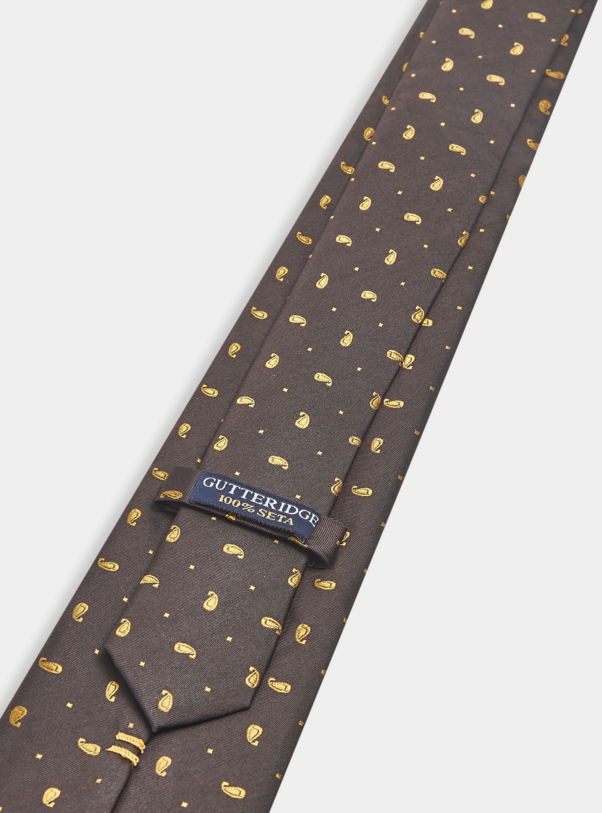 Corbata de seda jacquard, MARRONE/ARANCIO BB3
