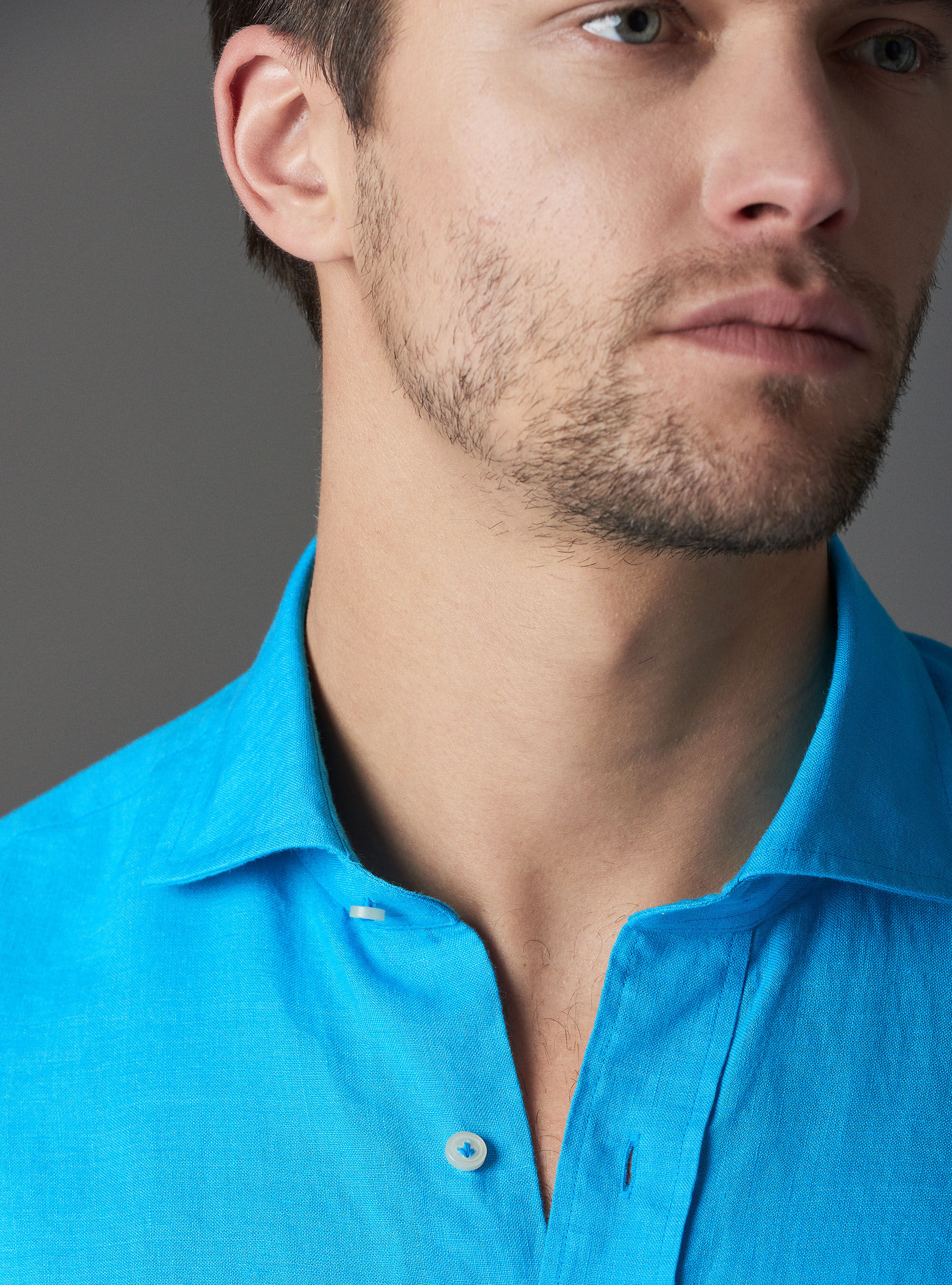  Camisa de lino, TURCHESE 0258C