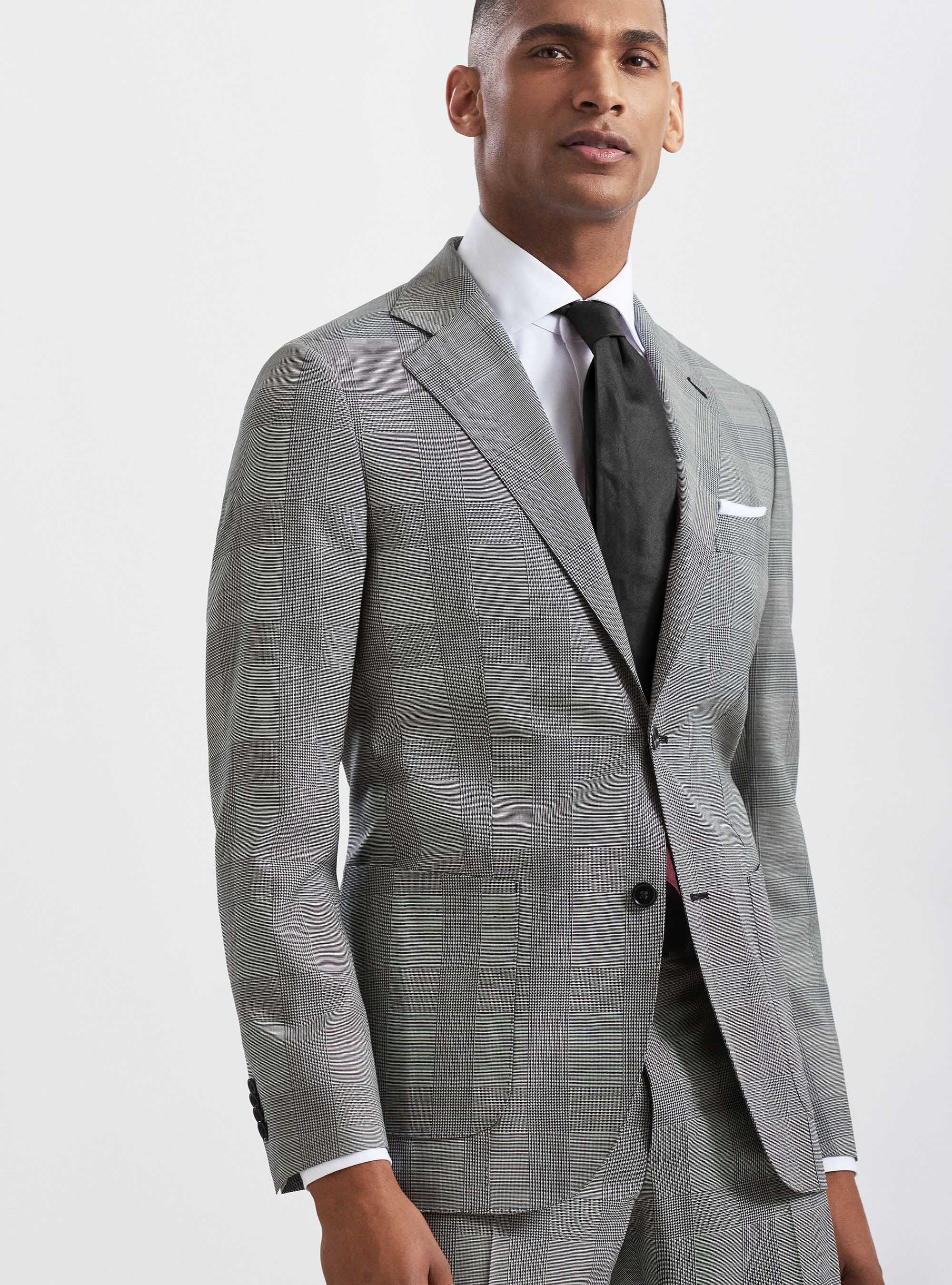 Giacca per abito principe di Galles in pura lana tessuto Vitale Barberis Canonico