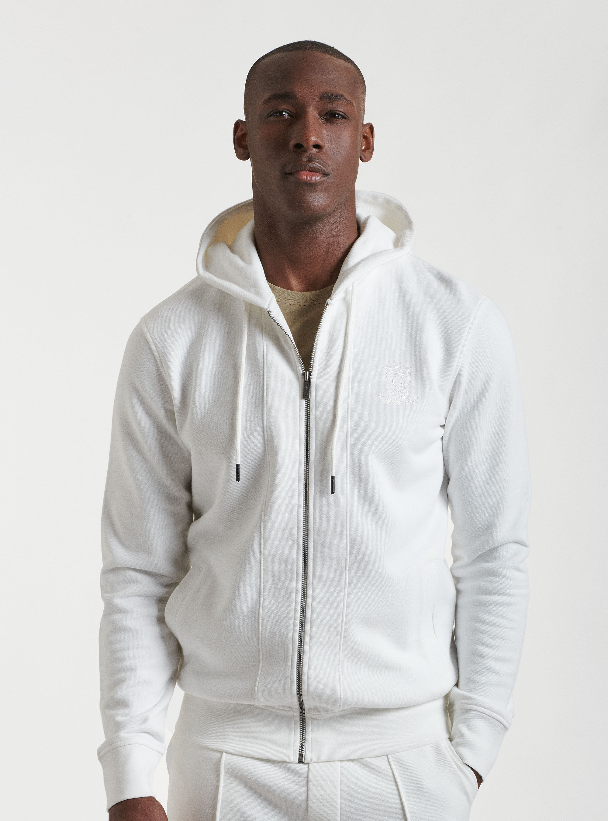 Hooded sweatshirt cardigan