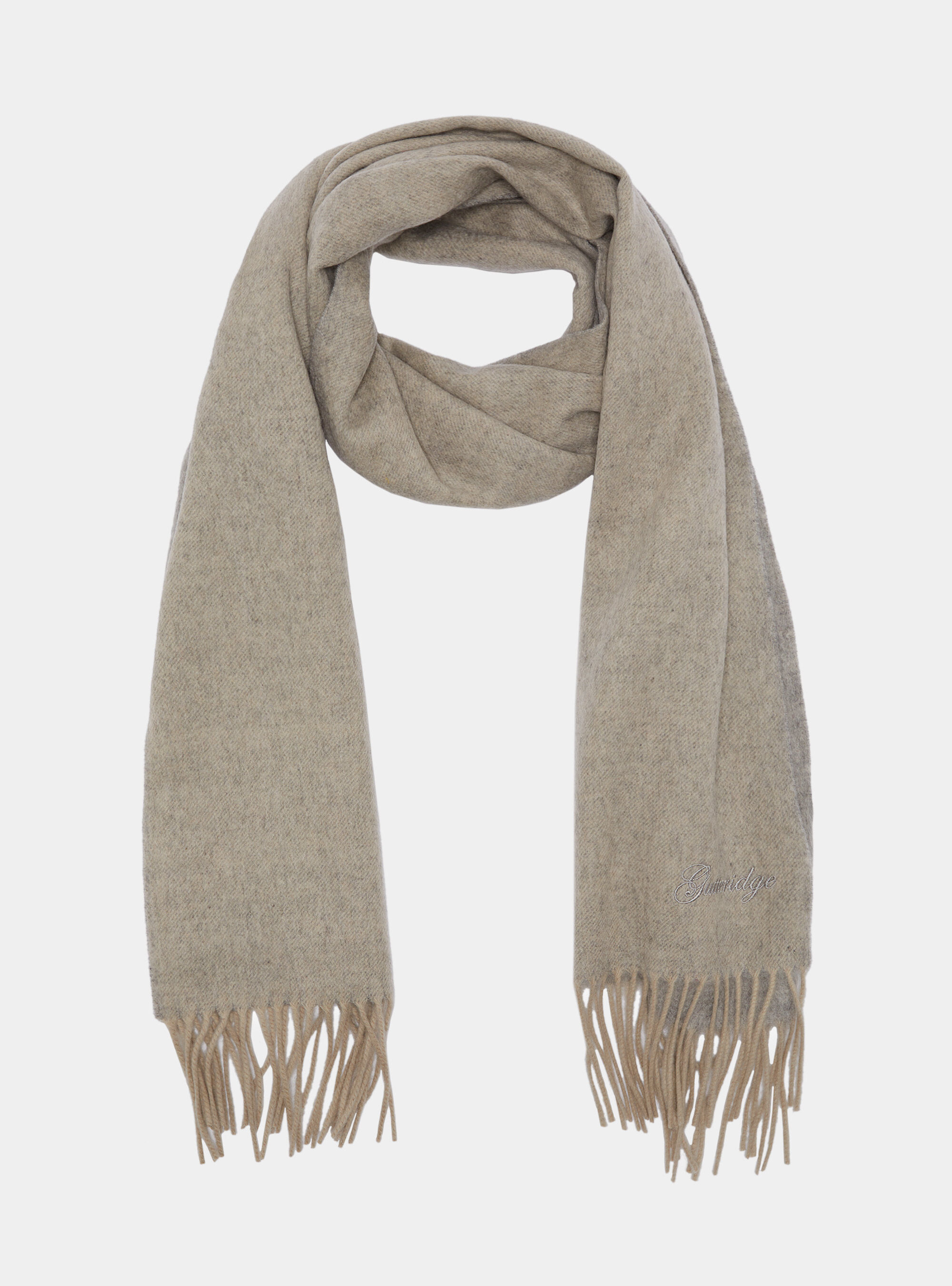 Double face wool and cashmere scarf