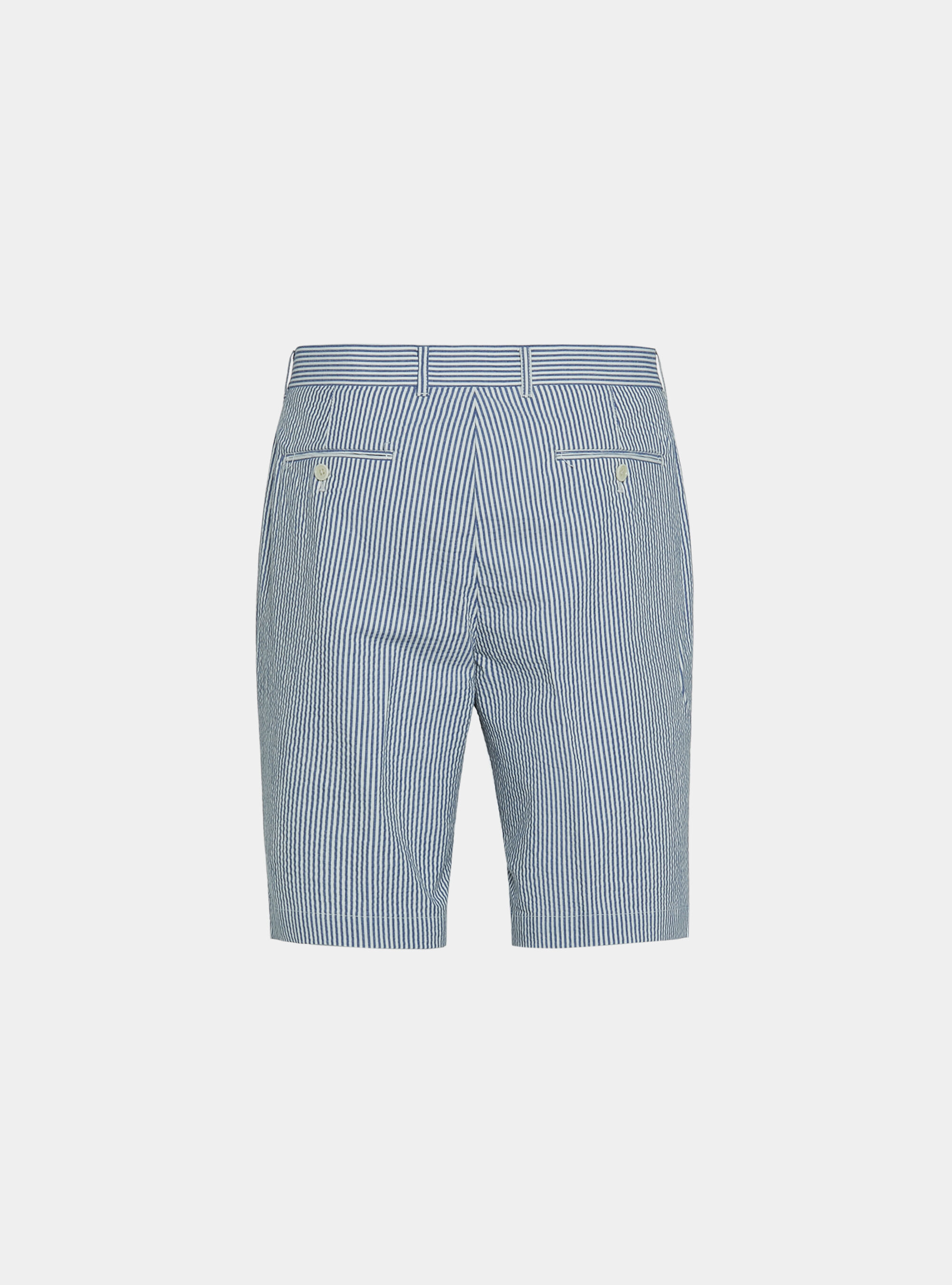 Bermudas de algod&oacute;n seersucker el&aacute;stico, AZUL MEDIO