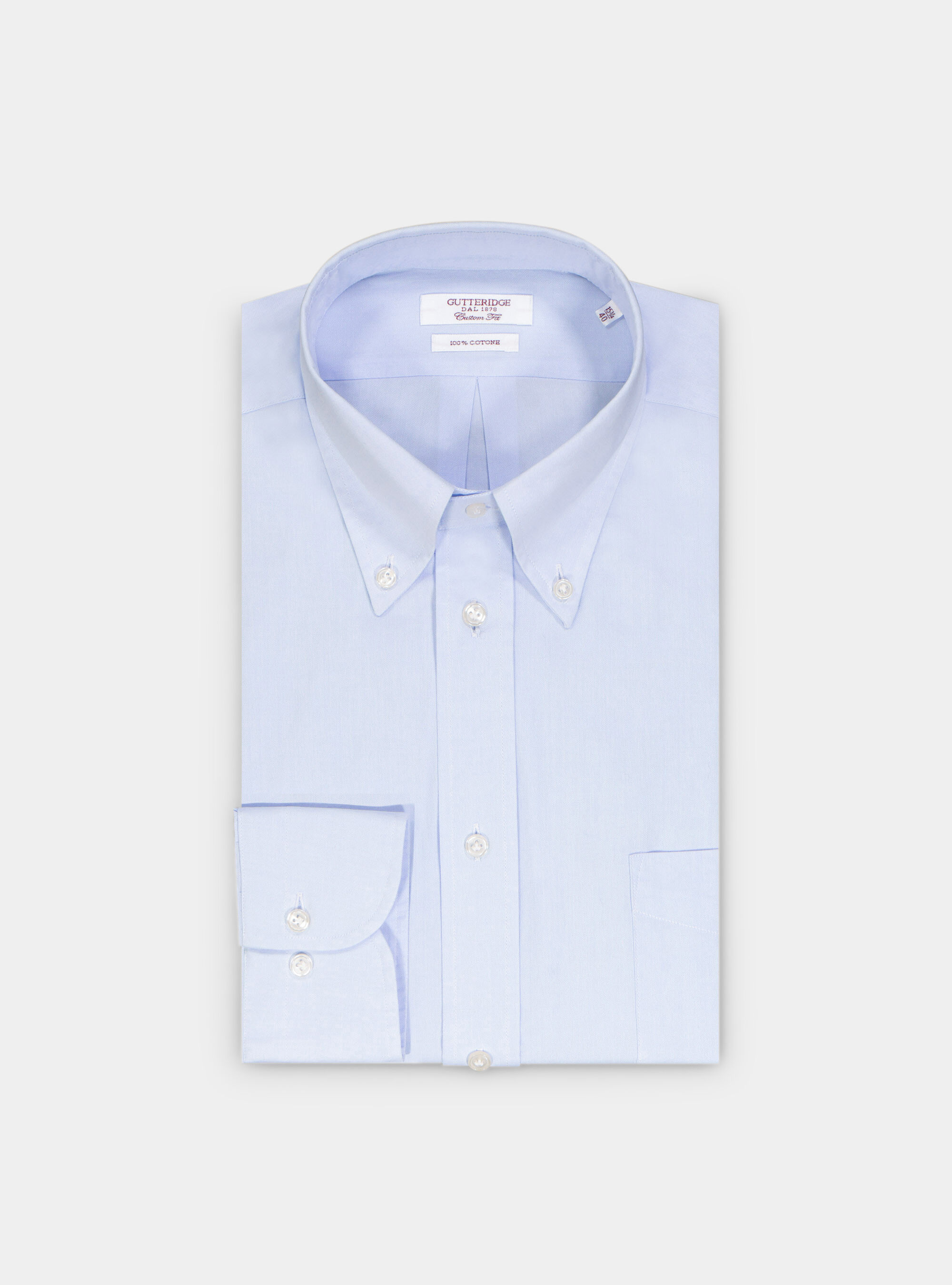 Oxford custom button down collar shirt, LIGHT BLUE