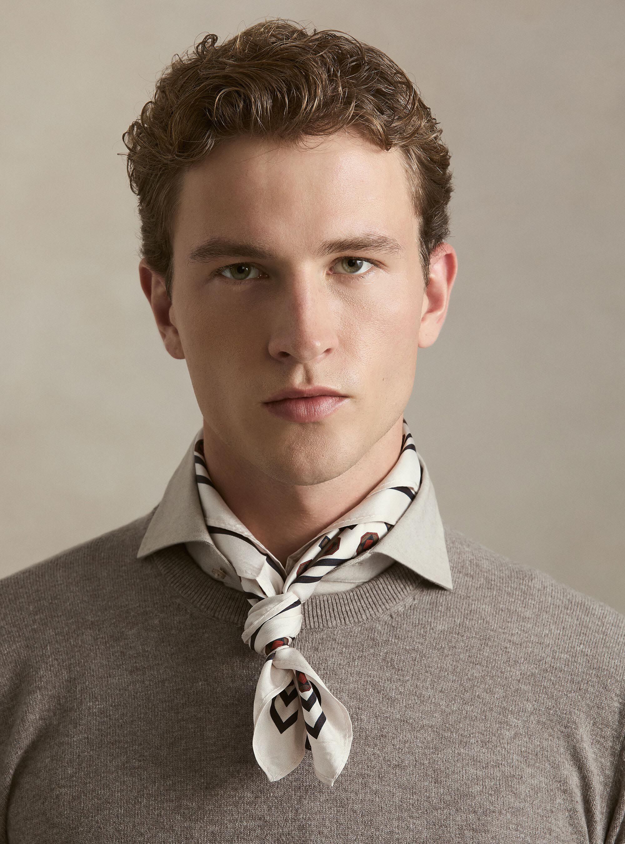 Lambswool and cashmere crewneck sweater, TORTORA 0542C