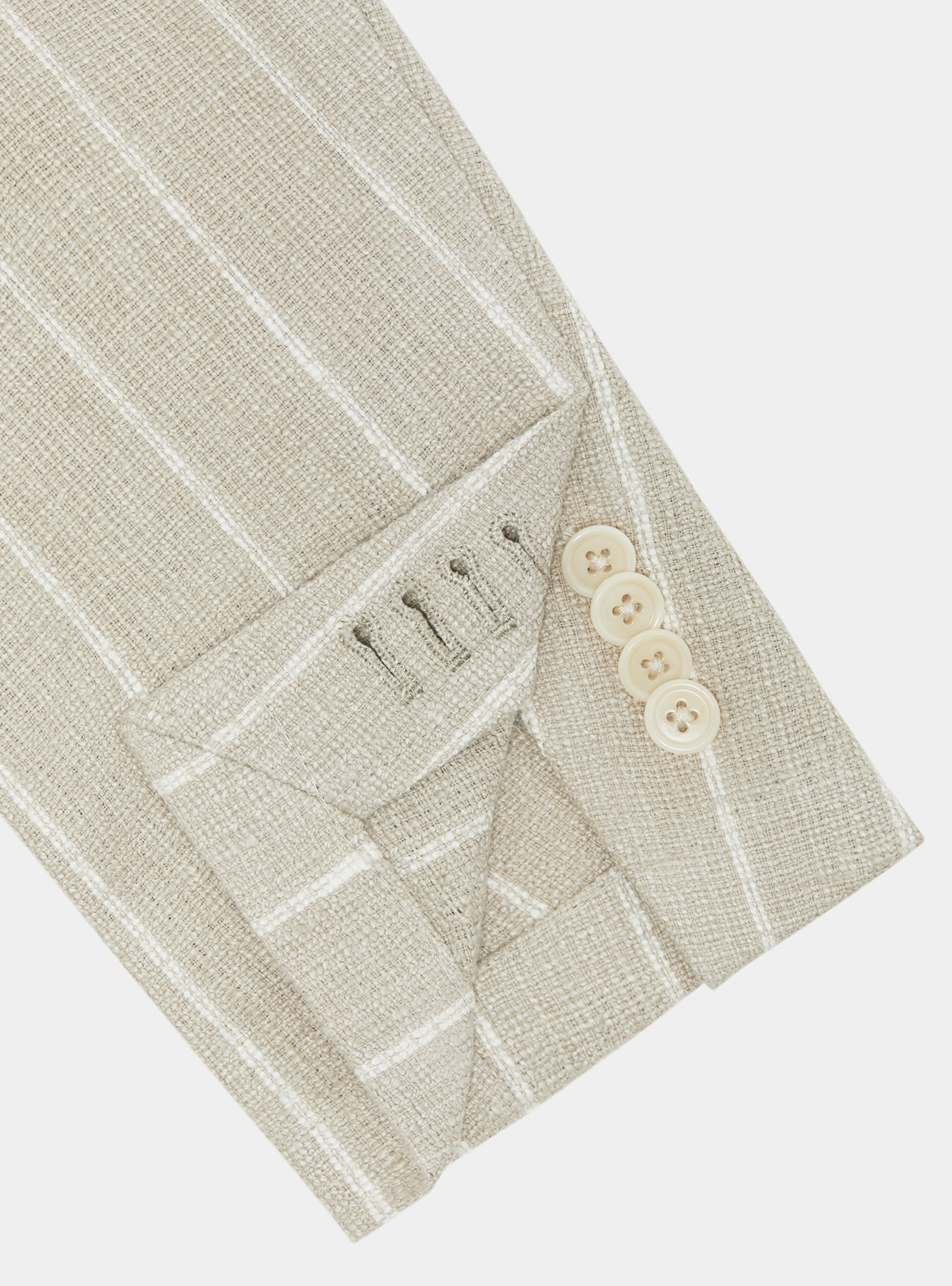 Pure linen crepe suit blazer, SAND