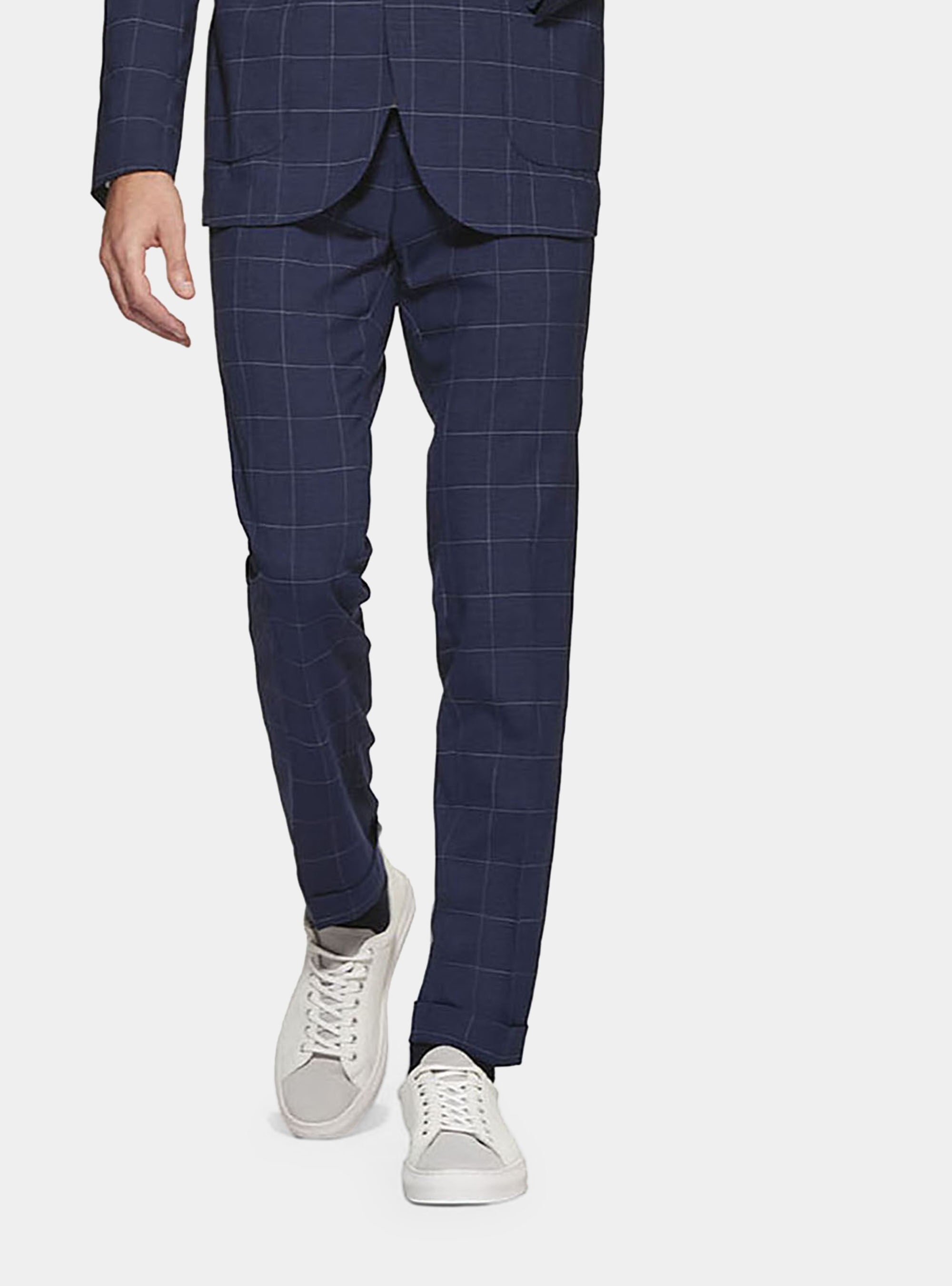 Pantaloni per abito a quadri in lana