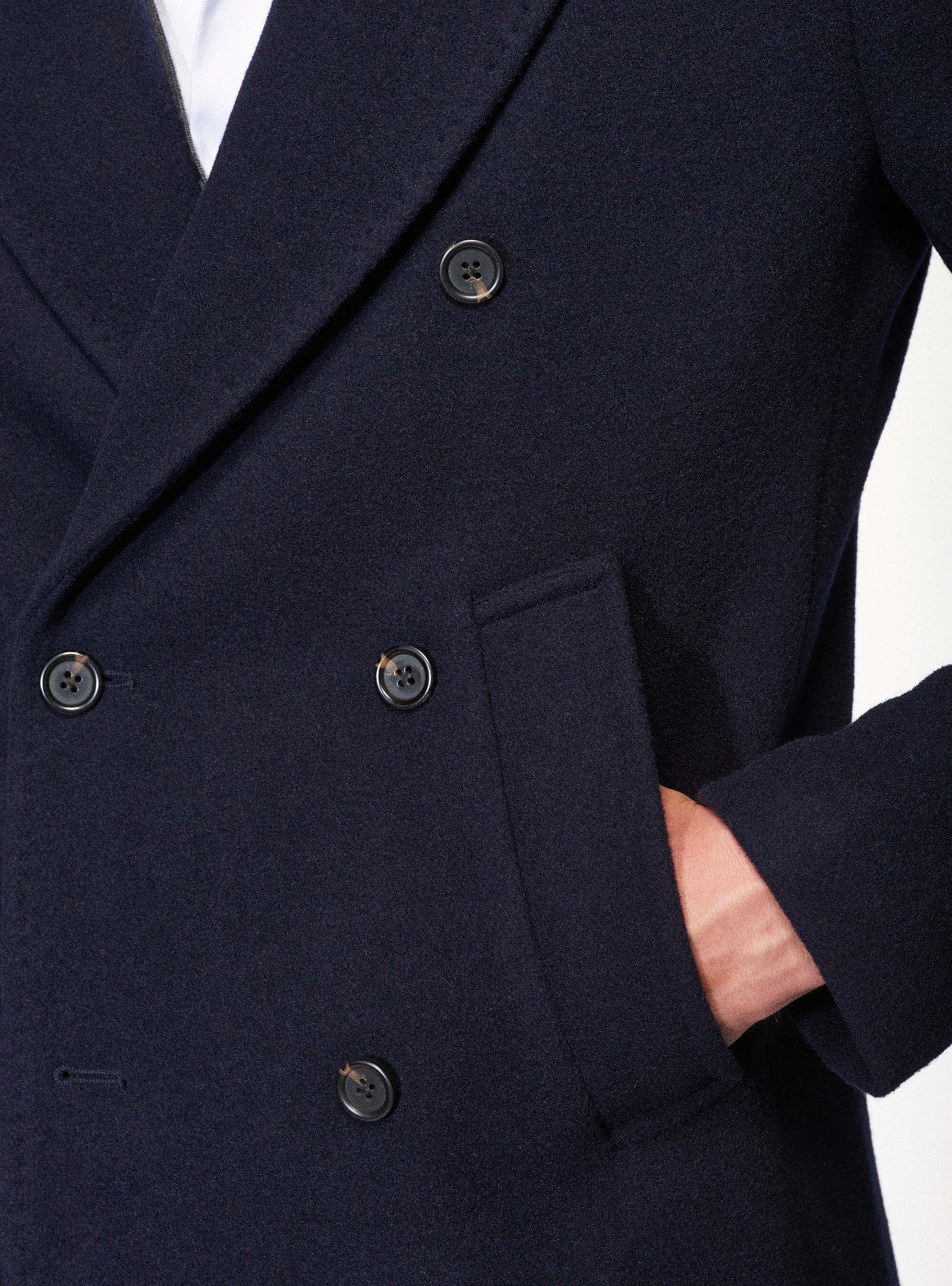 Peacoat in misto lana, BLU NAVY