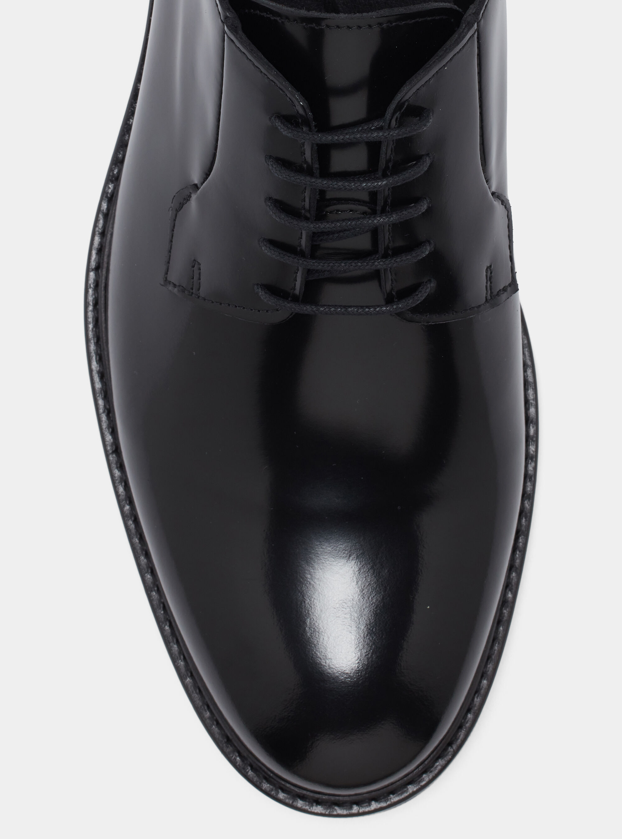 Derby allacciata in pelle abrasivata, NEGRO