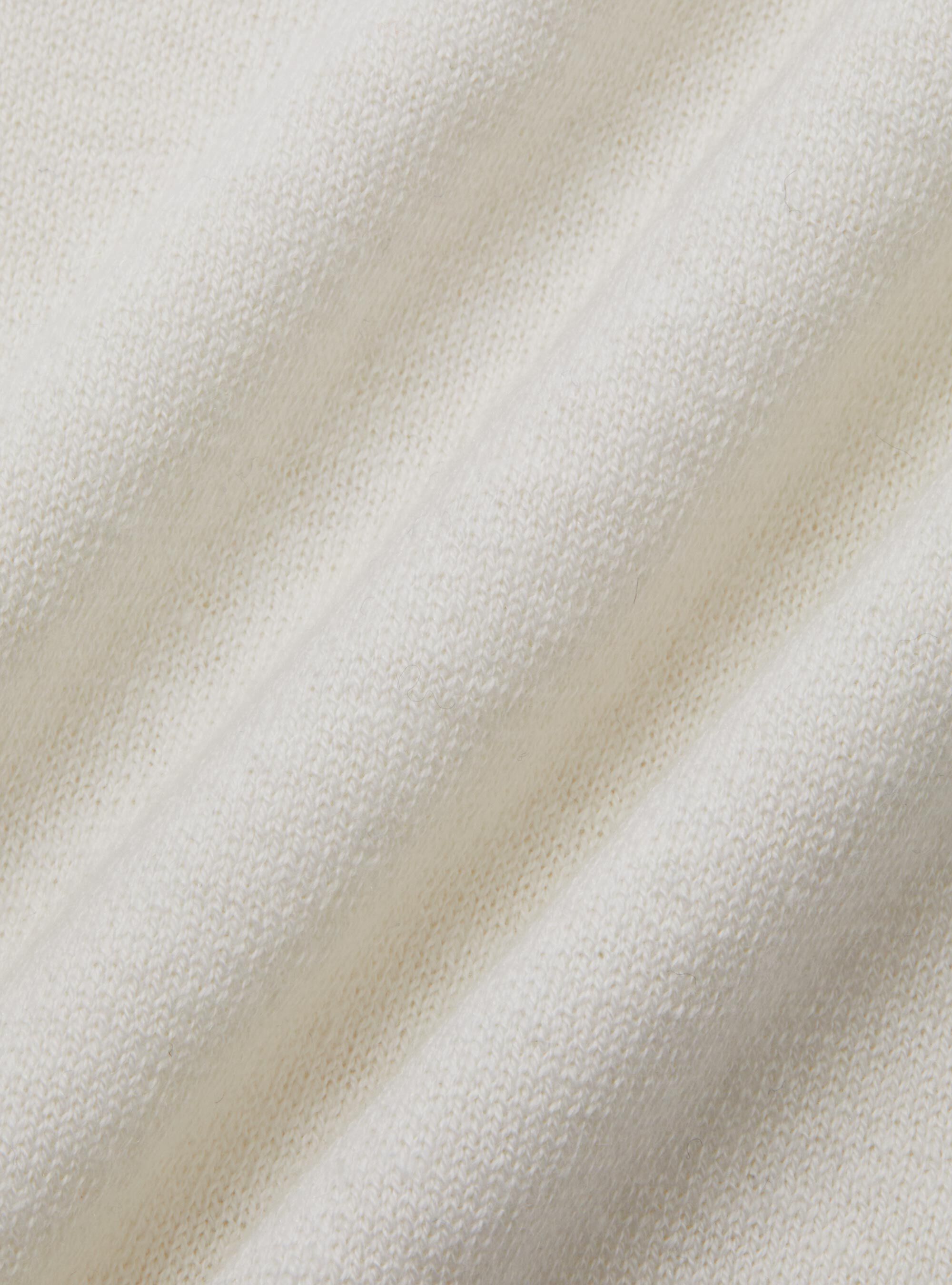 Round-neck sweater in cotton silk and cashmere, WHITE