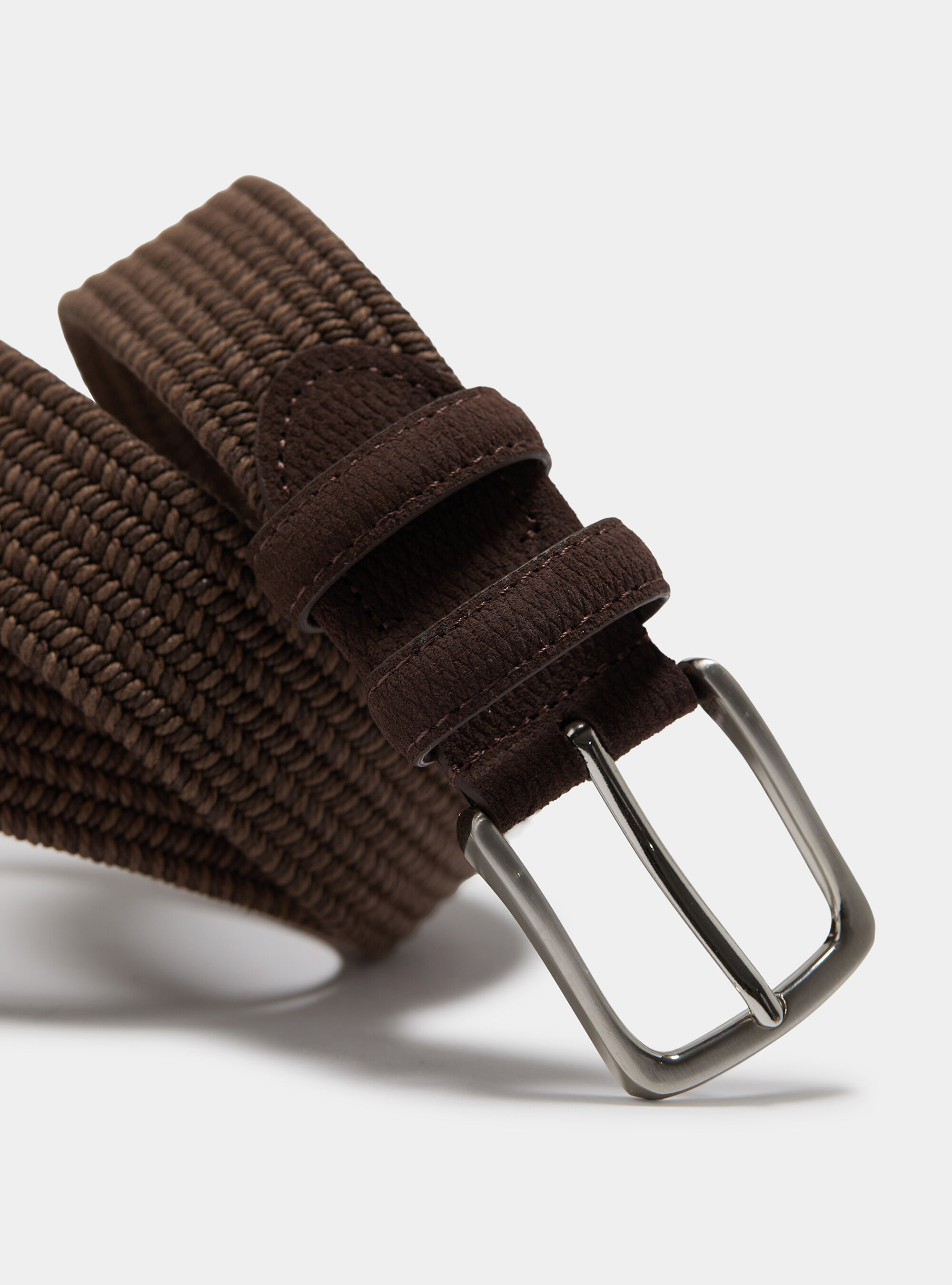 Cintura intrecciata a due colori, MARRONE SCURO