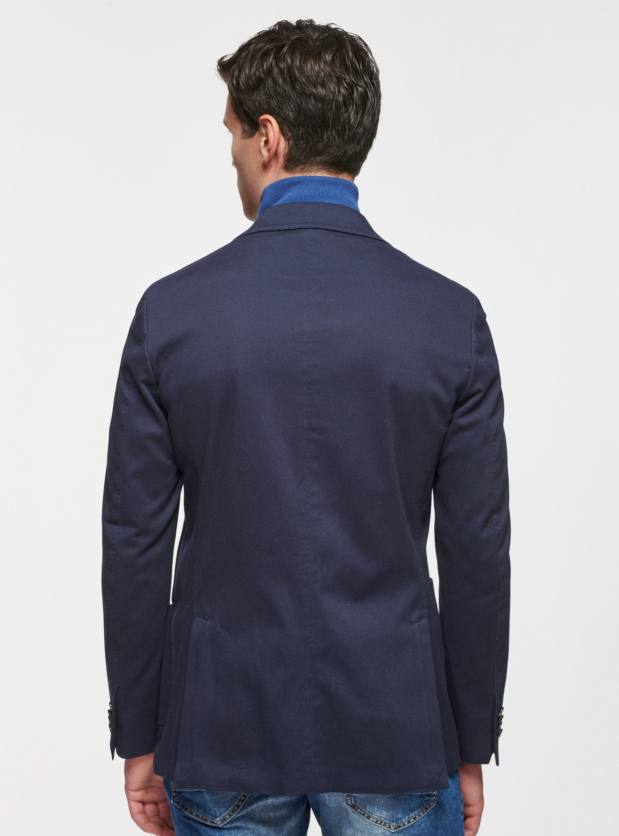 Cotton blue blazer store