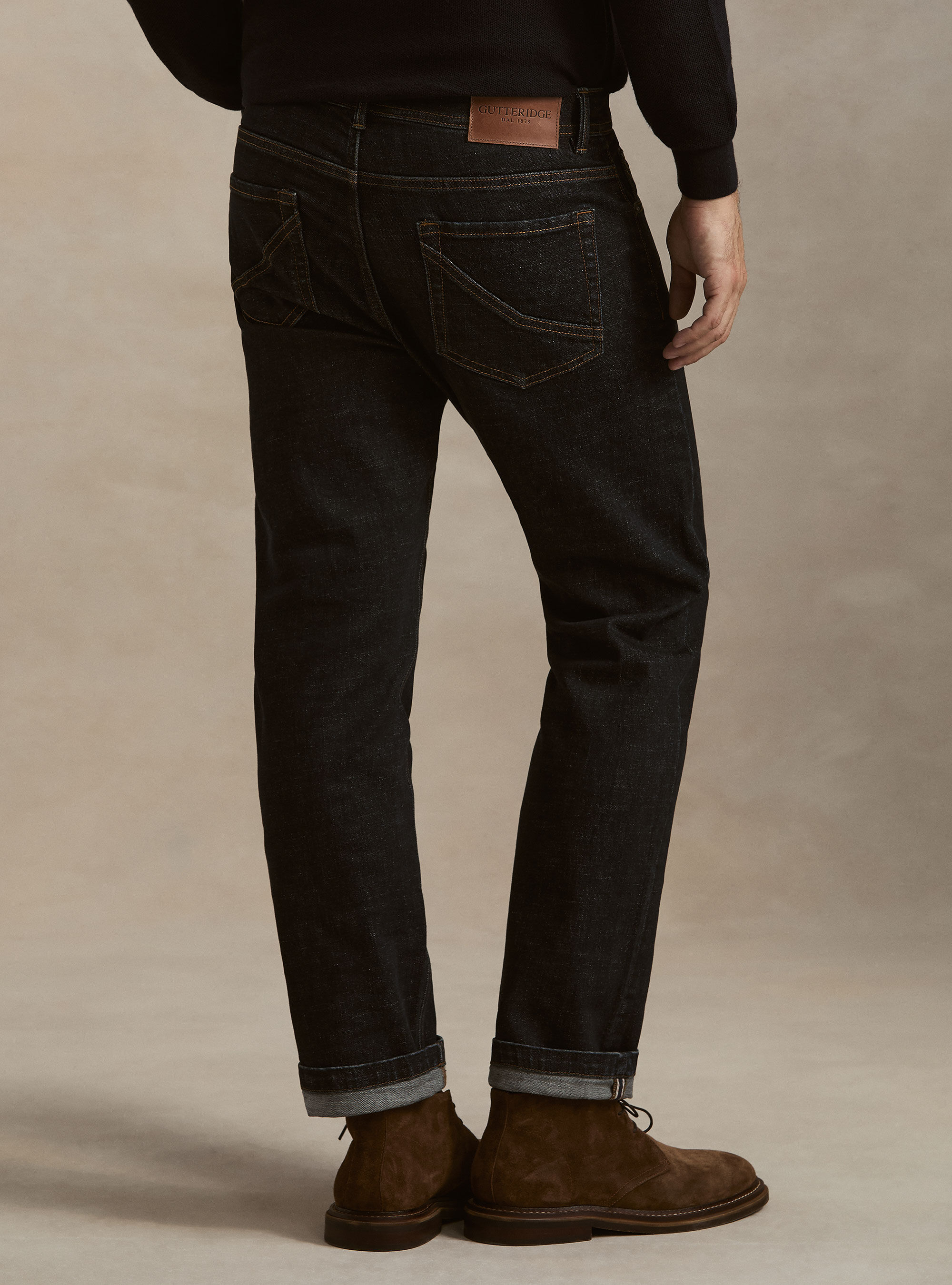 Rinse wash denim, NAVY BLUE