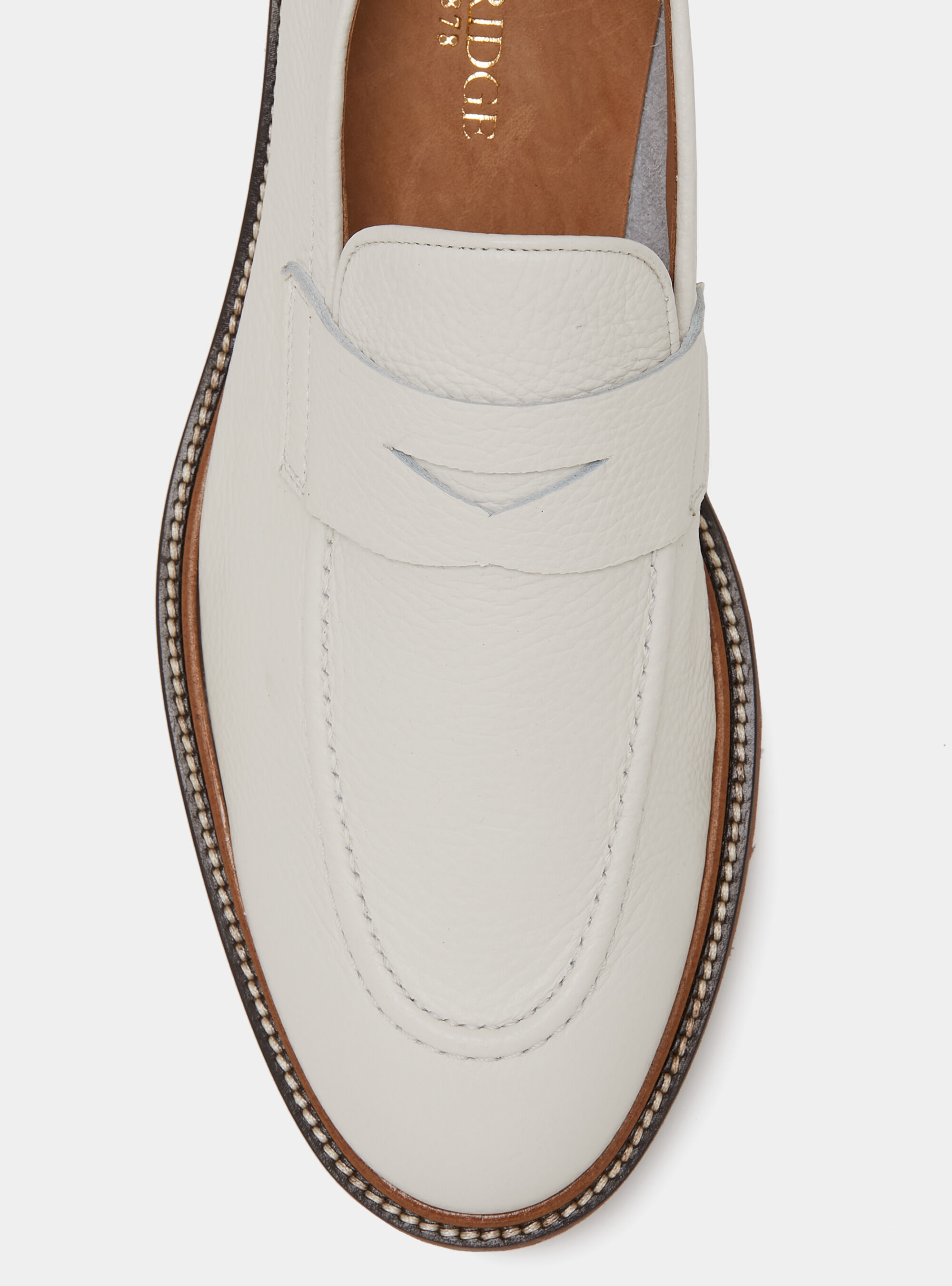 Soft leather loafers, WHITE