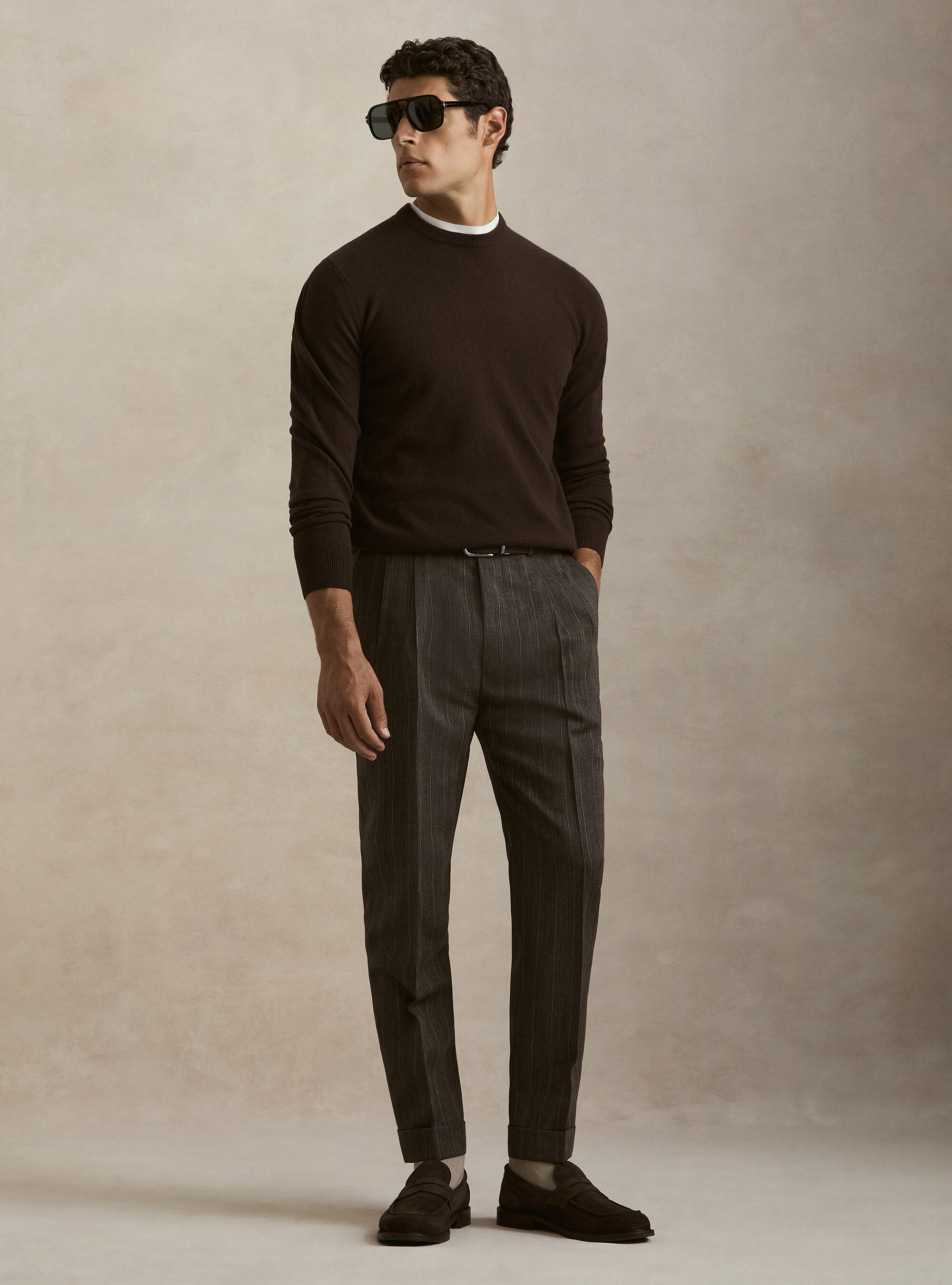 Lambswool and cashmere crewneck sweater