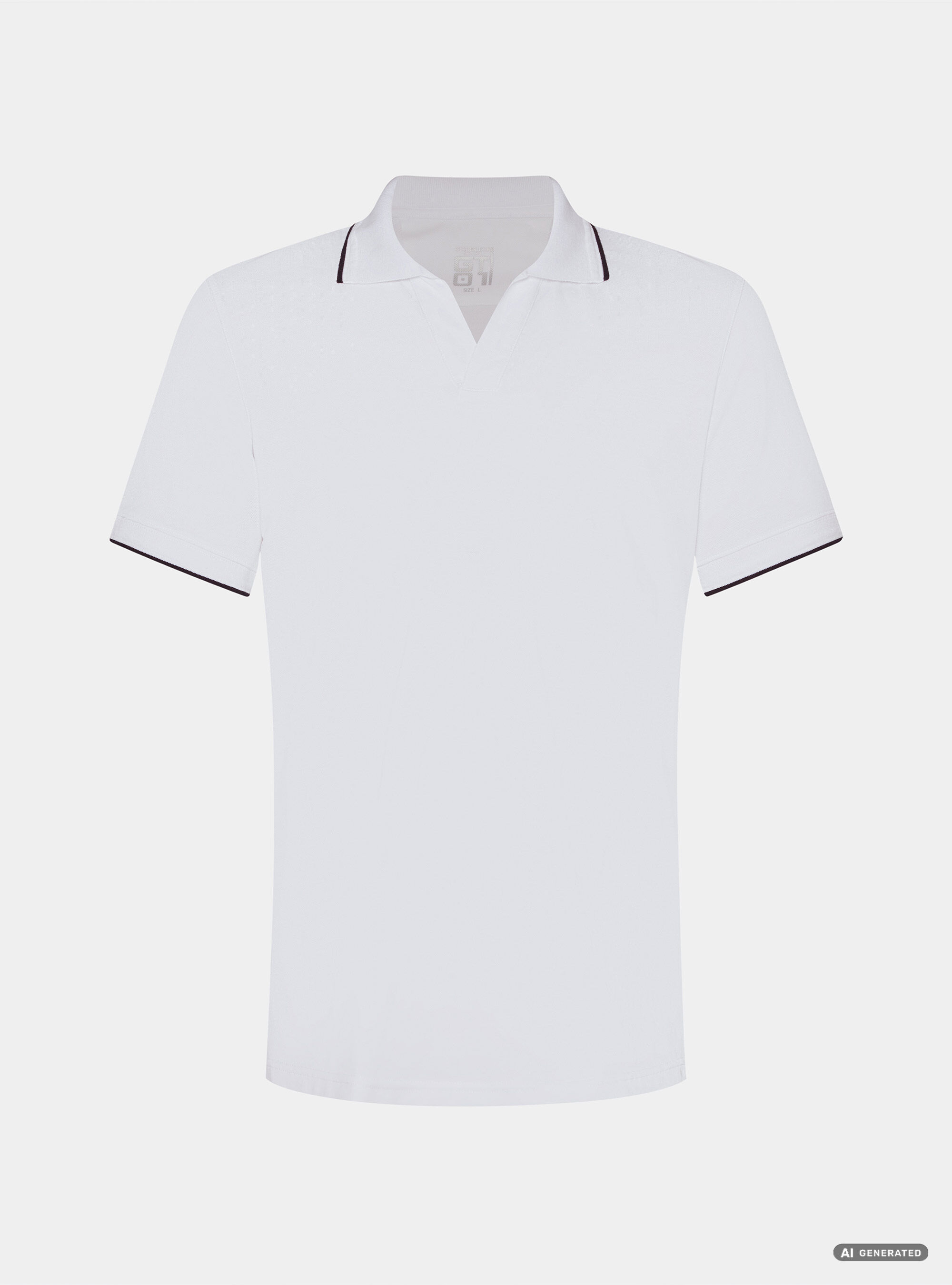 GT01 buttonless stretch pique polo shirt, WHITE