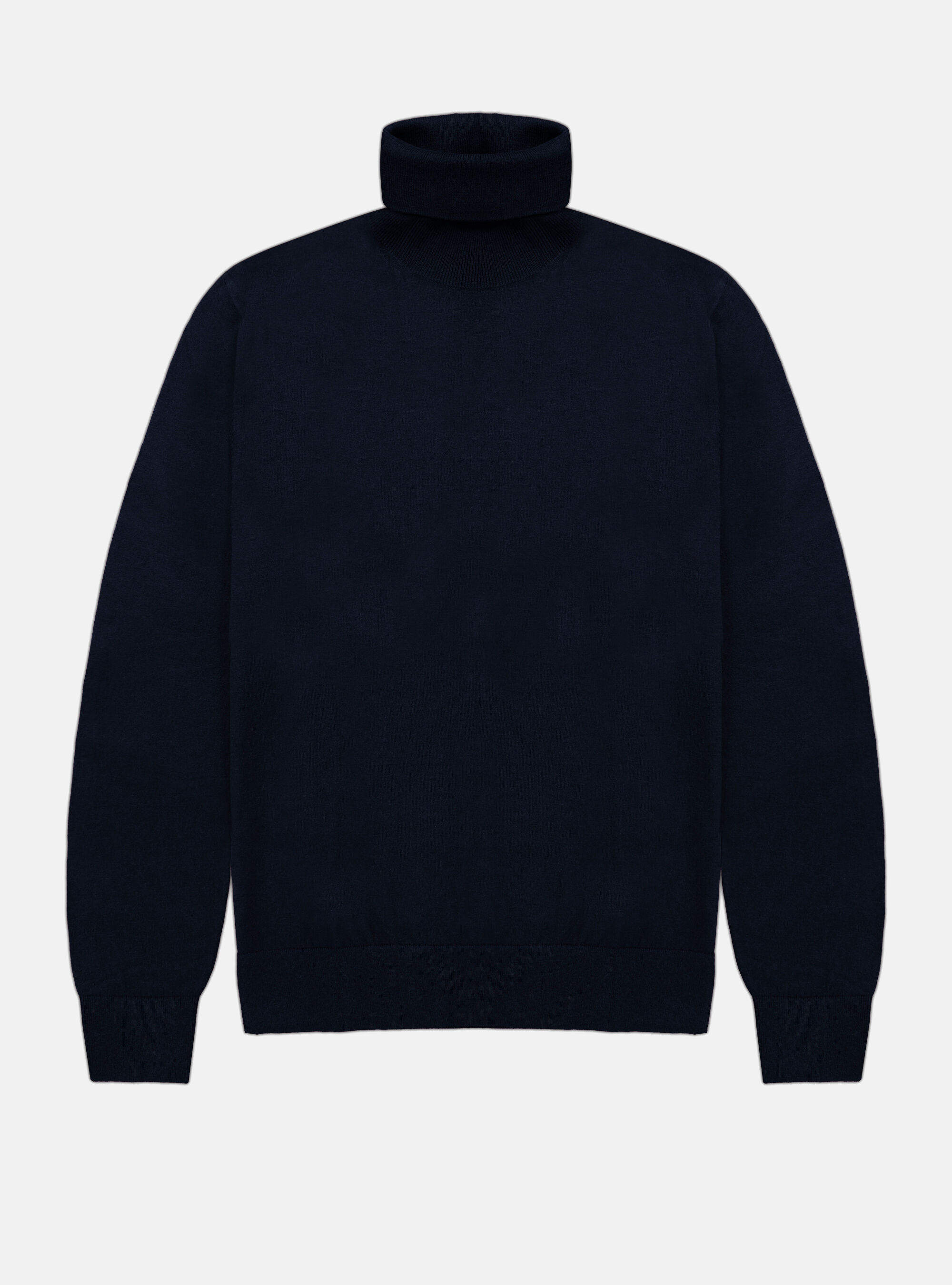 Rollkragenpullover aus Baumwolle, Seide und Kaschmir, NAVY 0218C