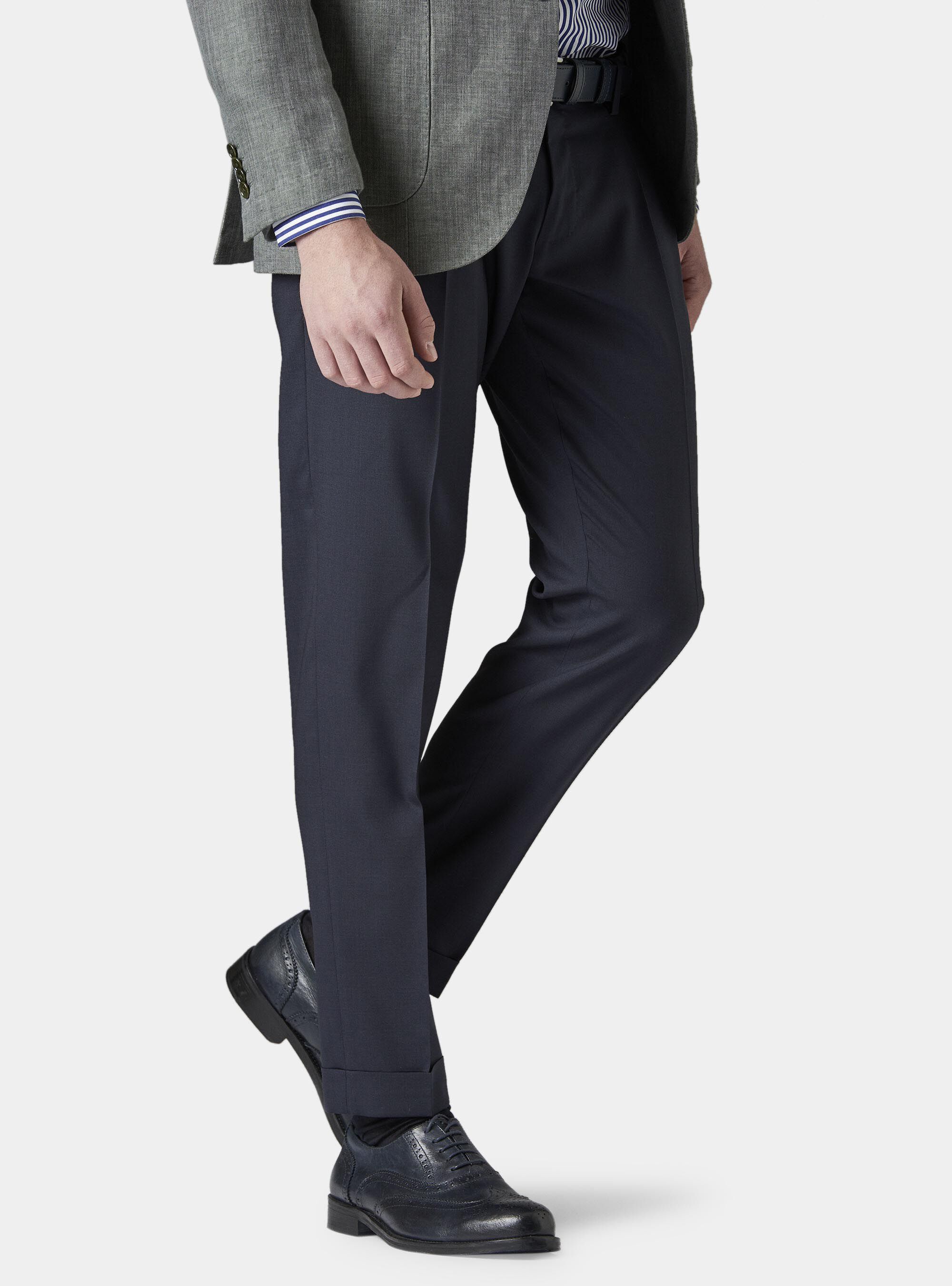 Pantaloni doppia pinces in fresco lana | Gutteridge | Mid Season Uomo